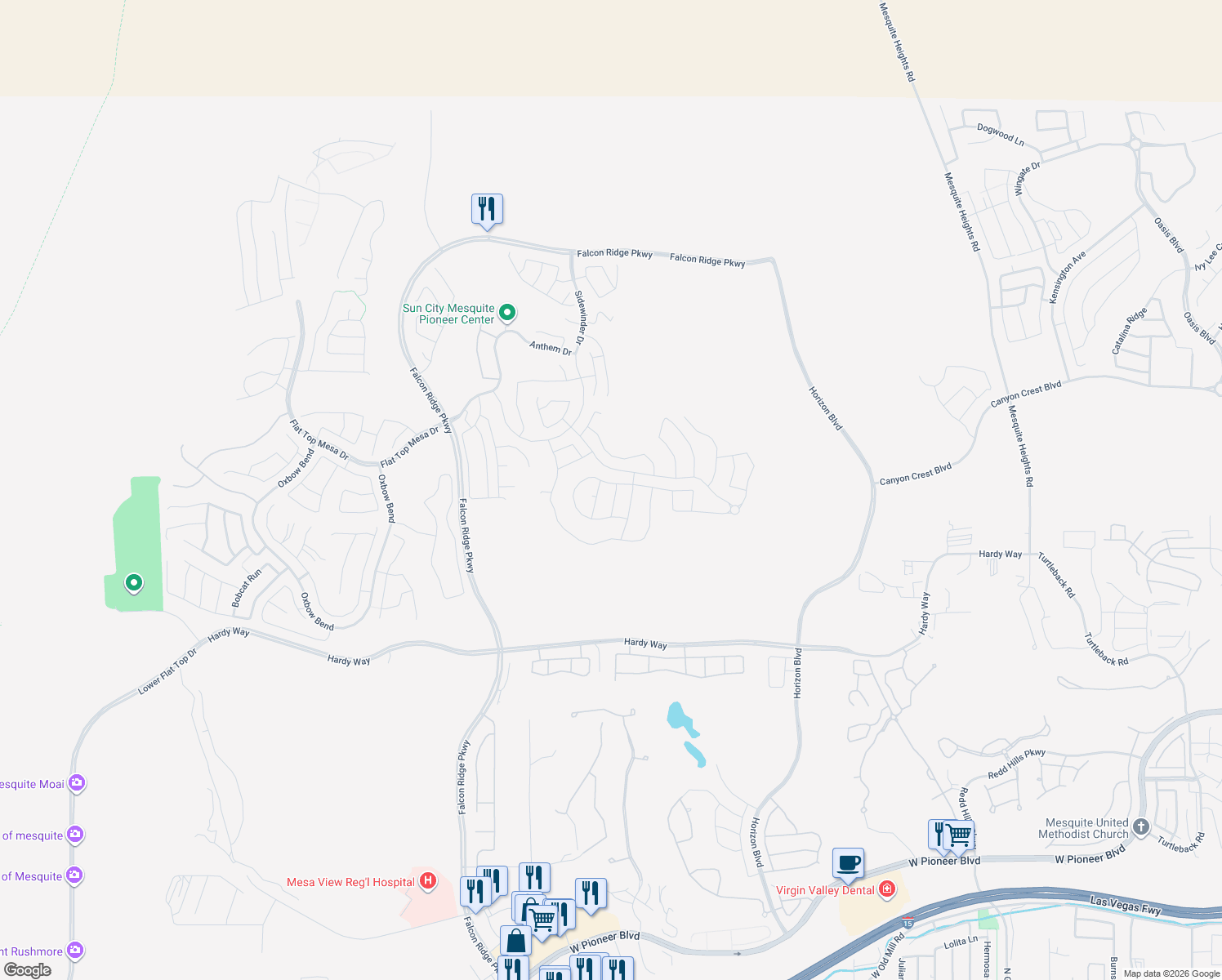 map of restaurants, bars, coffee shops, grocery stores, and more near in Mesquite