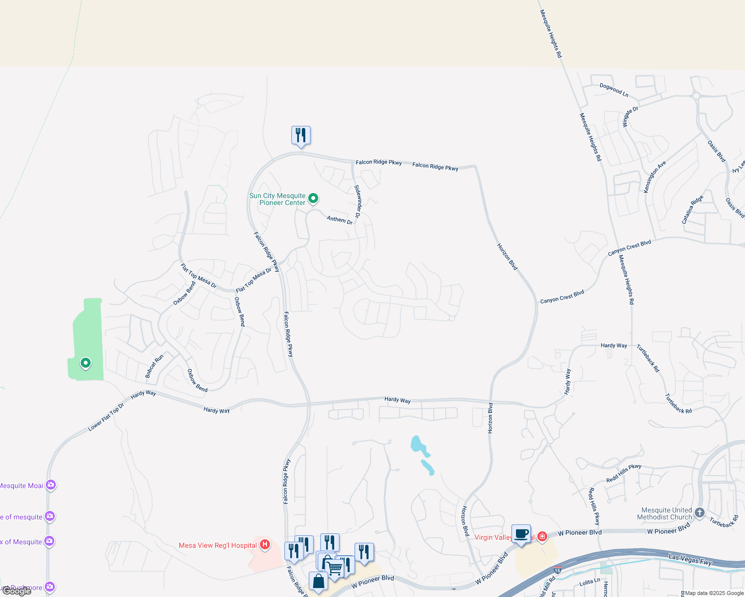 map of restaurants, bars, coffee shops, grocery stores, and more near 1087 Flagstone Bluff in Mesquite