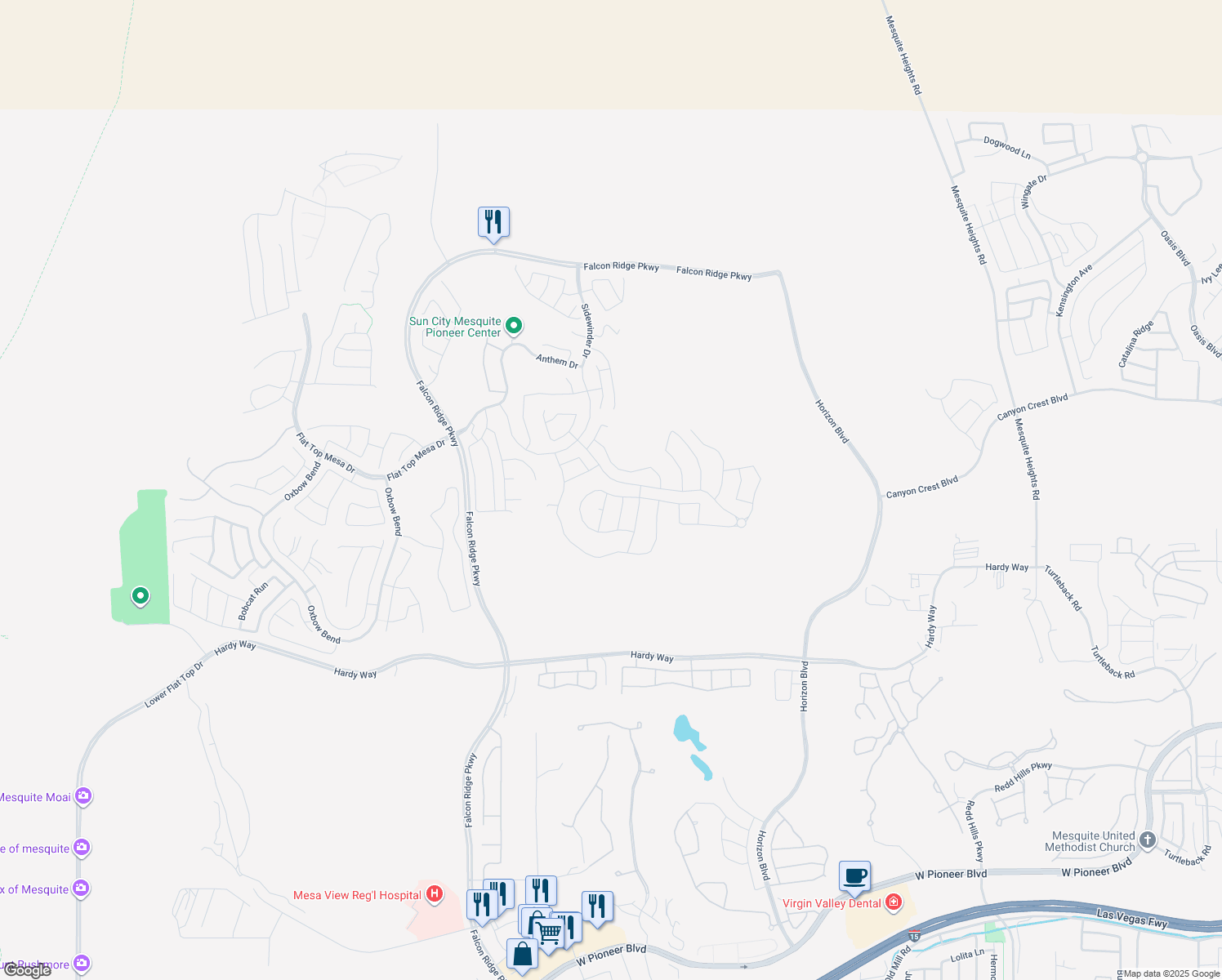 map of restaurants, bars, coffee shops, grocery stores, and more near 1087 Flagstone Bluff in Mesquite