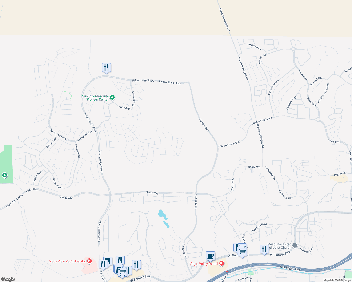 map of restaurants, bars, coffee shops, grocery stores, and more near in Mesquite
