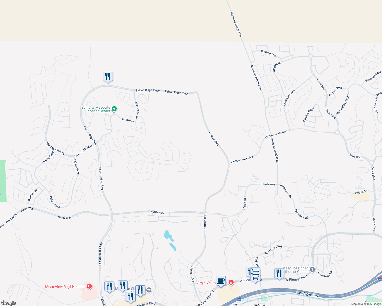 map of restaurants, bars, coffee shops, grocery stores, and more near in Mesquite