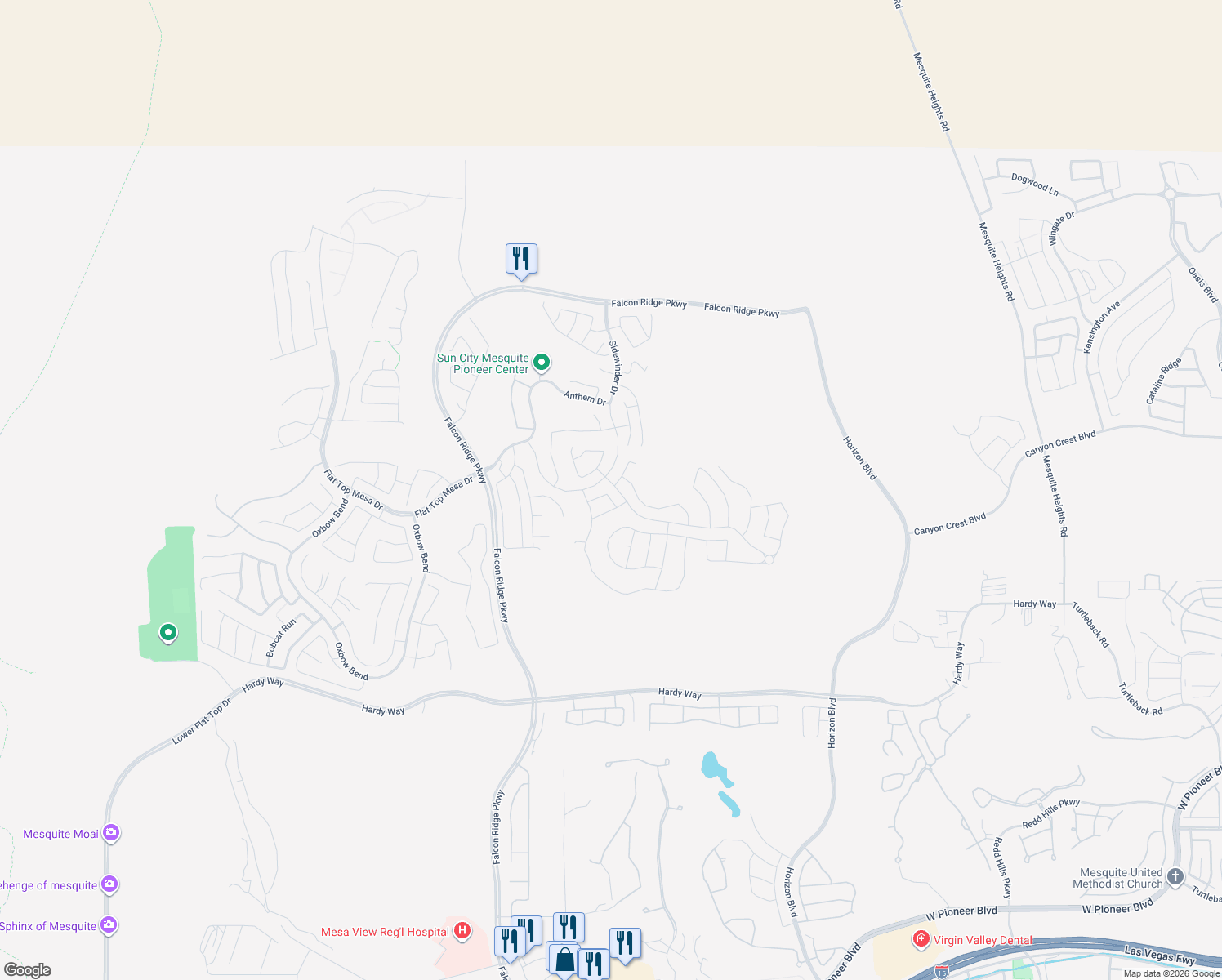 map of restaurants, bars, coffee shops, grocery stores, and more near 1162 Autumn Lane in Mesquite