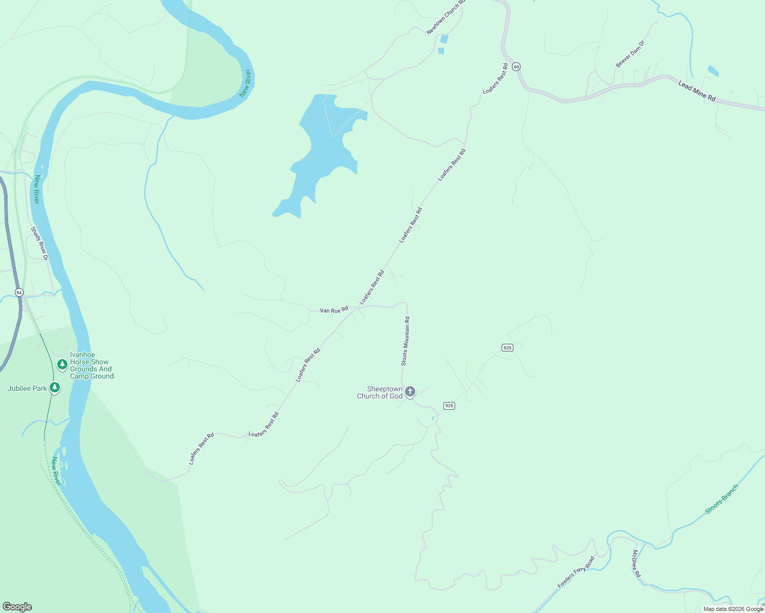 map of restaurants, bars, coffee shops, grocery stores, and more near Stoots Mountain Road in Woodlawn