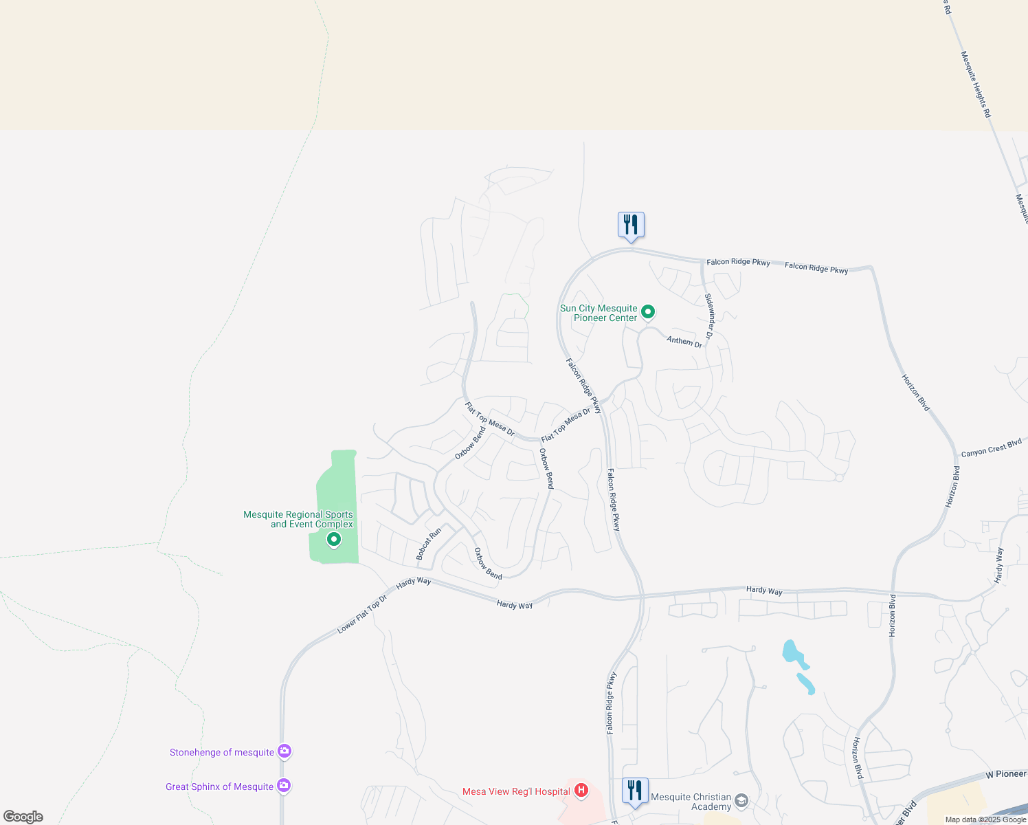 map of restaurants, bars, coffee shops, grocery stores, and more near 1080 Wagon Trail in Mesquite
