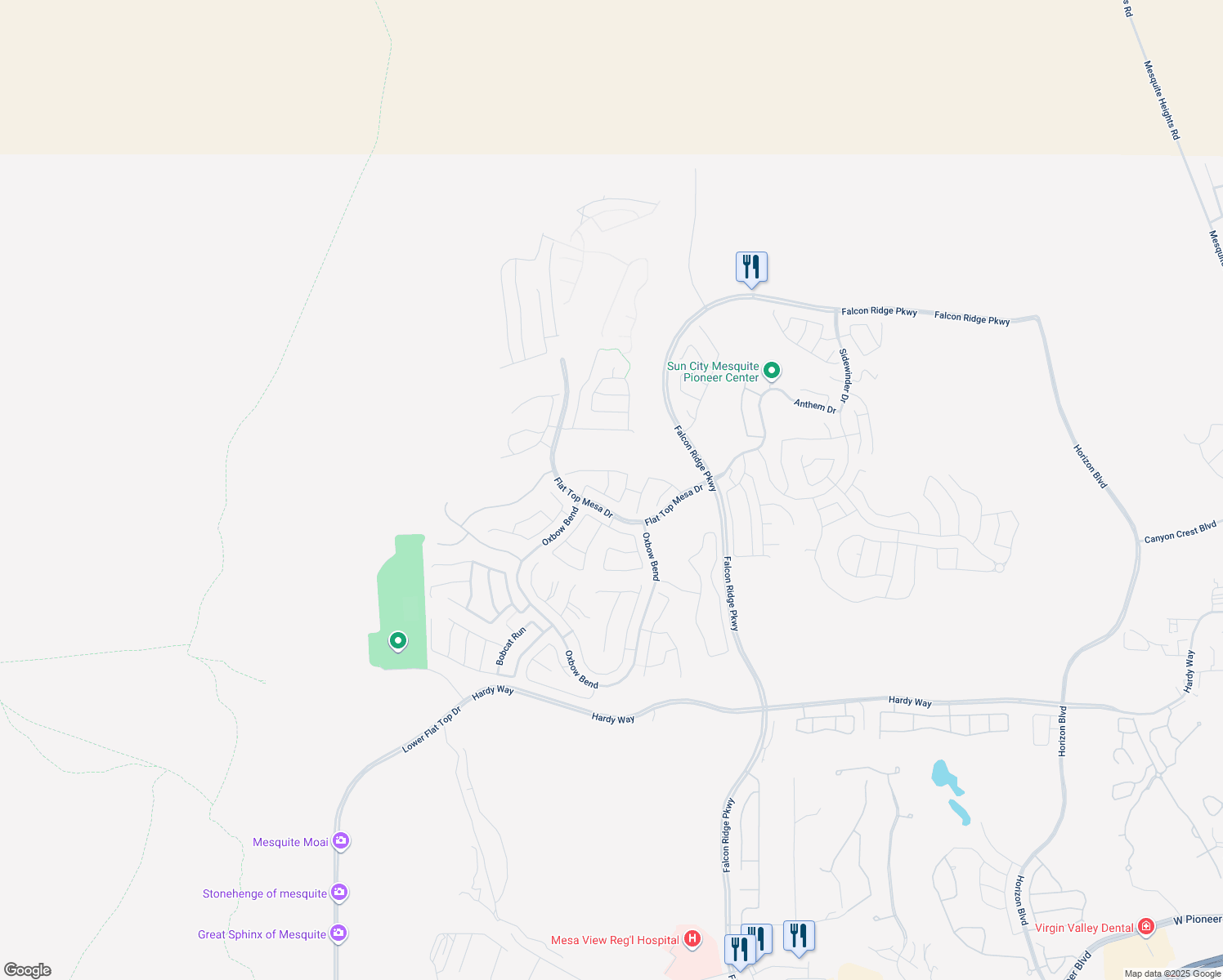 map of restaurants, bars, coffee shops, grocery stores, and more near 1074 Wagon Trail in Mesquite