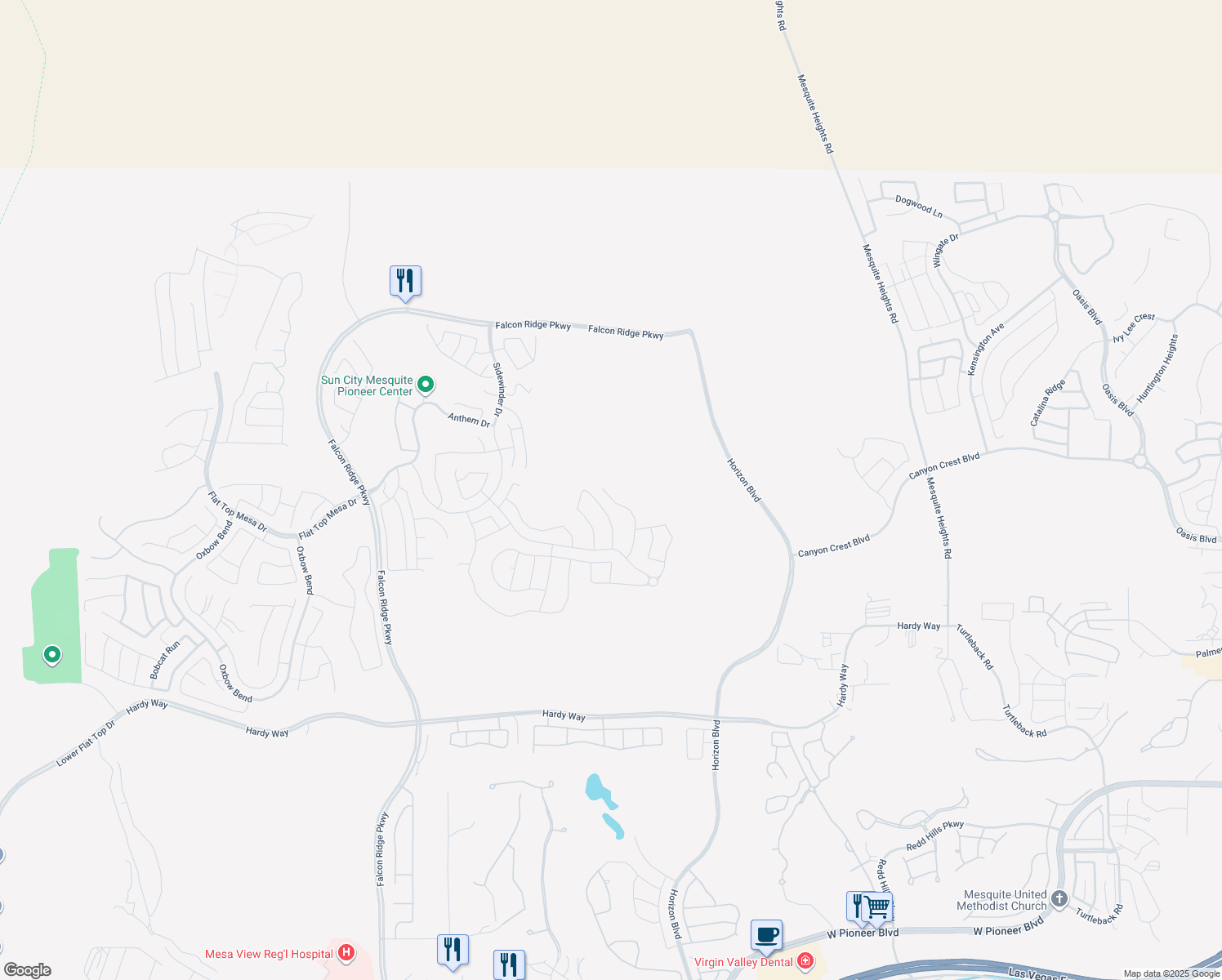 map of restaurants, bars, coffee shops, grocery stores, and more near 1202 Dreamcatcher Bluff in Mesquite