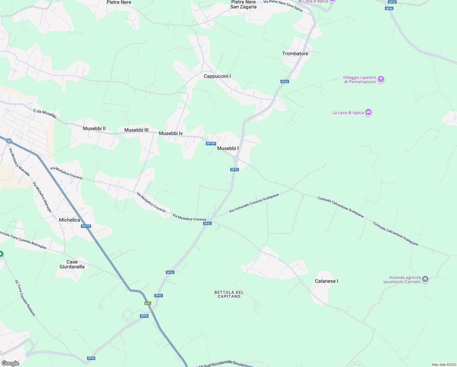 map of restaurants, bars, coffee shops, grocery stores, and more near 21 Contrada Crocevia Cava d'Ispica in Libero consorzio comunale di Ragusa