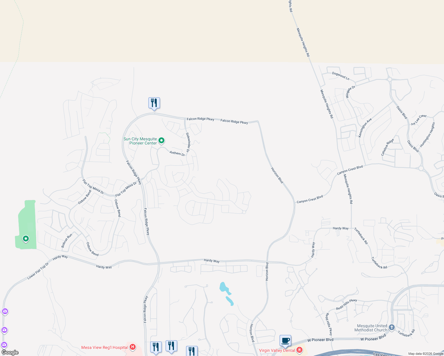 map of restaurants, bars, coffee shops, grocery stores, and more near in Mesquite