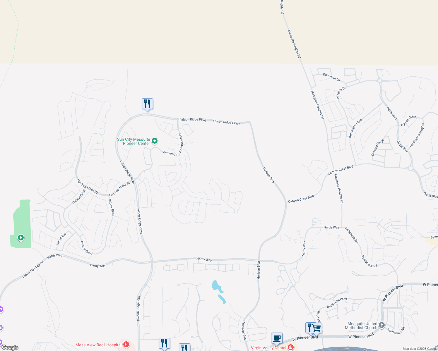 map of restaurants, bars, coffee shops, grocery stores, and more near 1214 Dreamcatcher Bluff in Mesquite