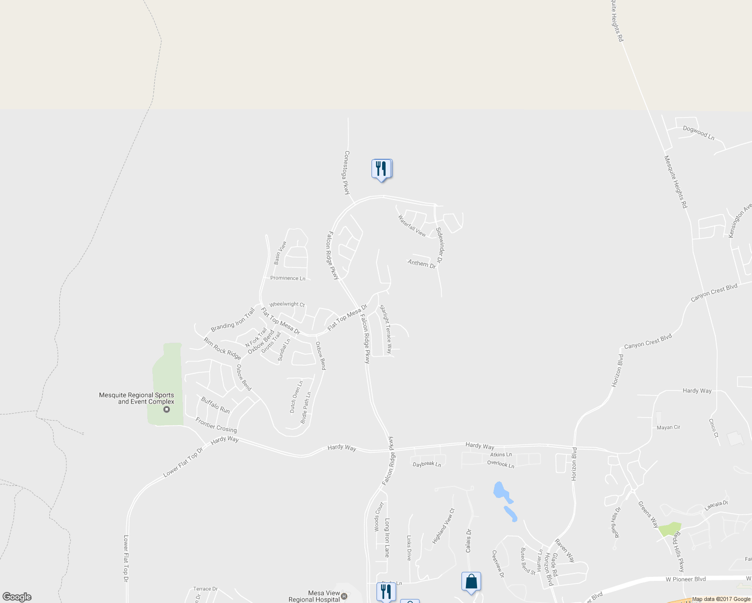 map of restaurants, bars, coffee shops, grocery stores, and more near 1113 Split Rail Avenue in Mesquite