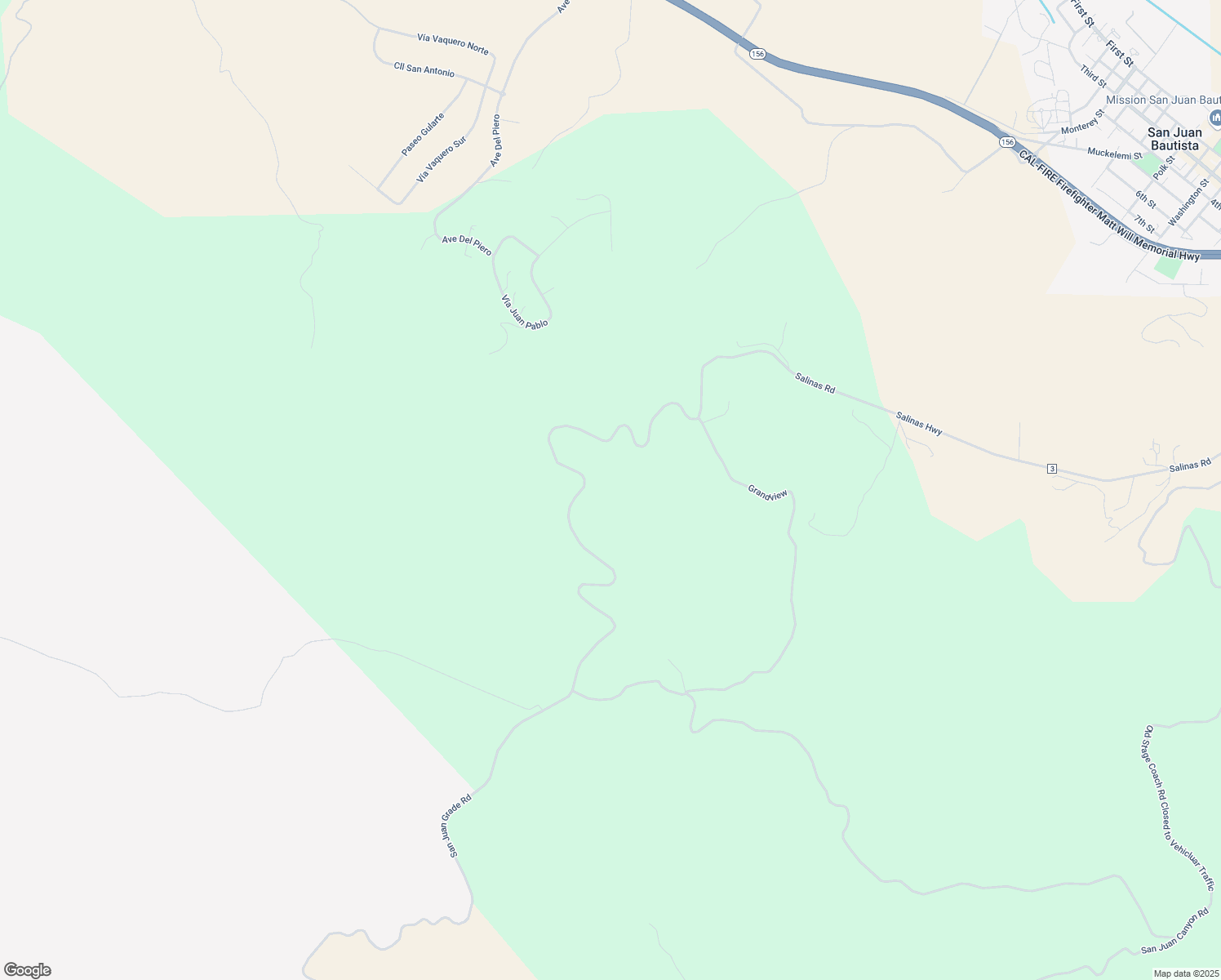 map of restaurants, bars, coffee shops, grocery stores, and more near Salinas Road in San Juan Bautista