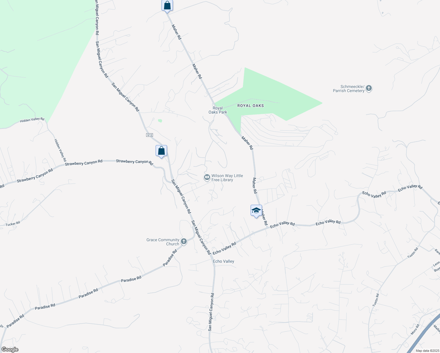 map of restaurants, bars, coffee shops, grocery stores, and more near 17160 Wilson Way in Prunedale