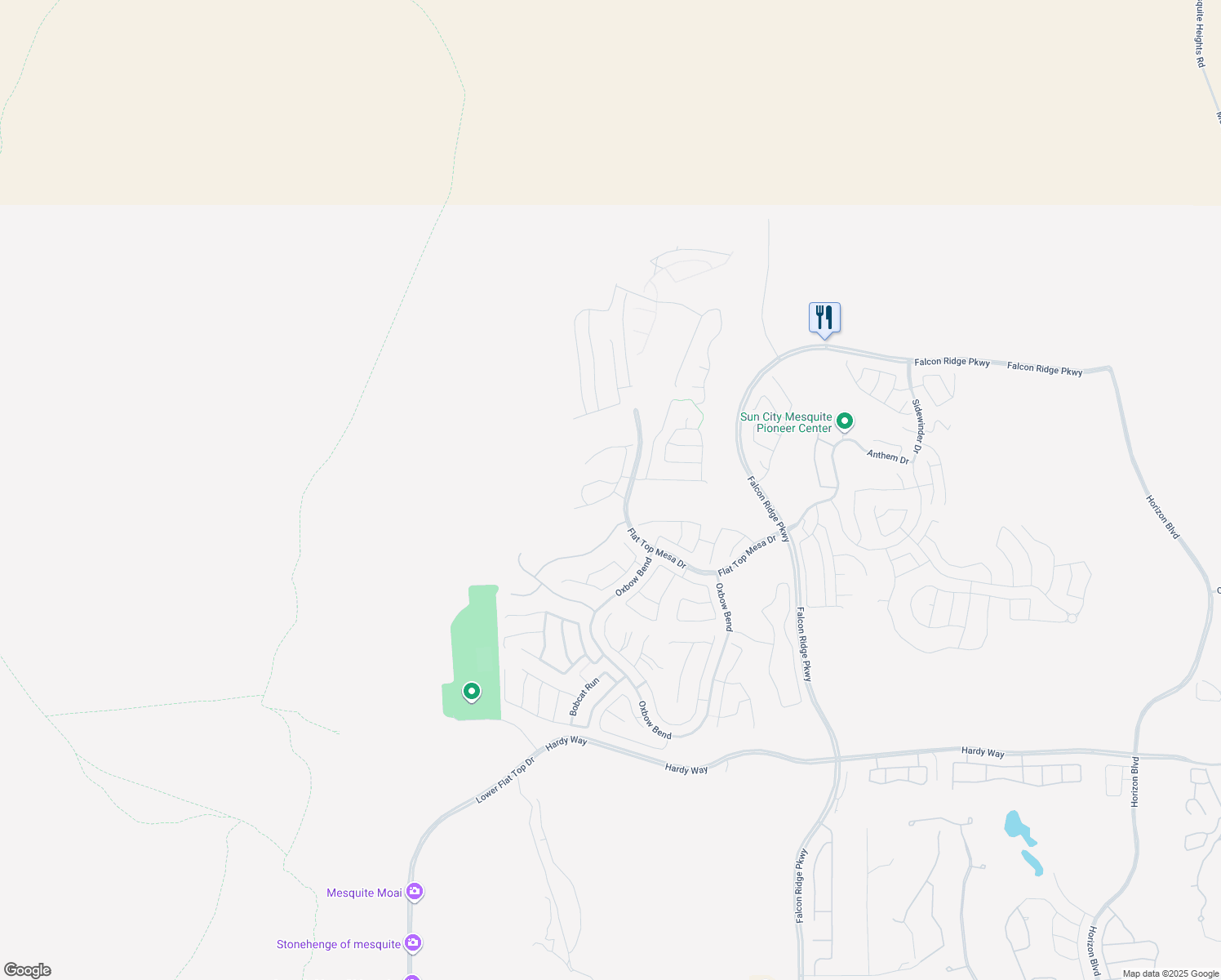 map of restaurants, bars, coffee shops, grocery stores, and more near 1472 Rainbow Bend in Mesquite