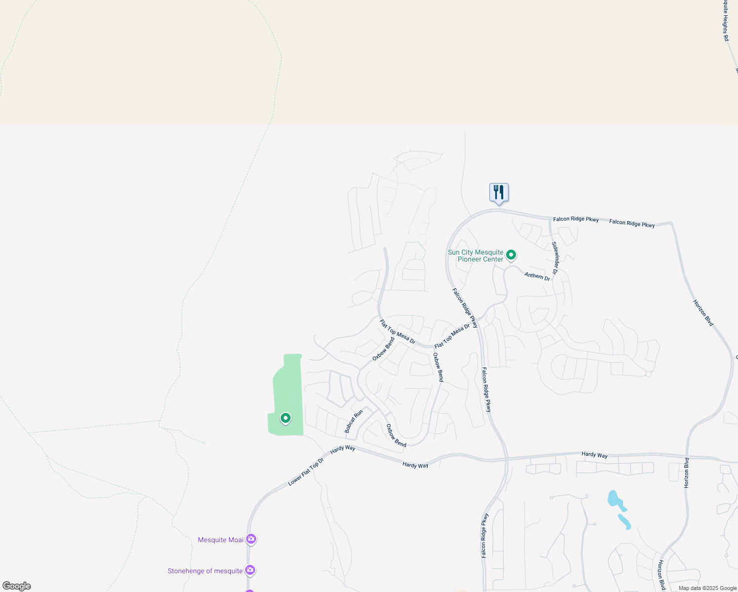 map of restaurants, bars, coffee shops, grocery stores, and more near 1472 Rainbow Bend in Mesquite