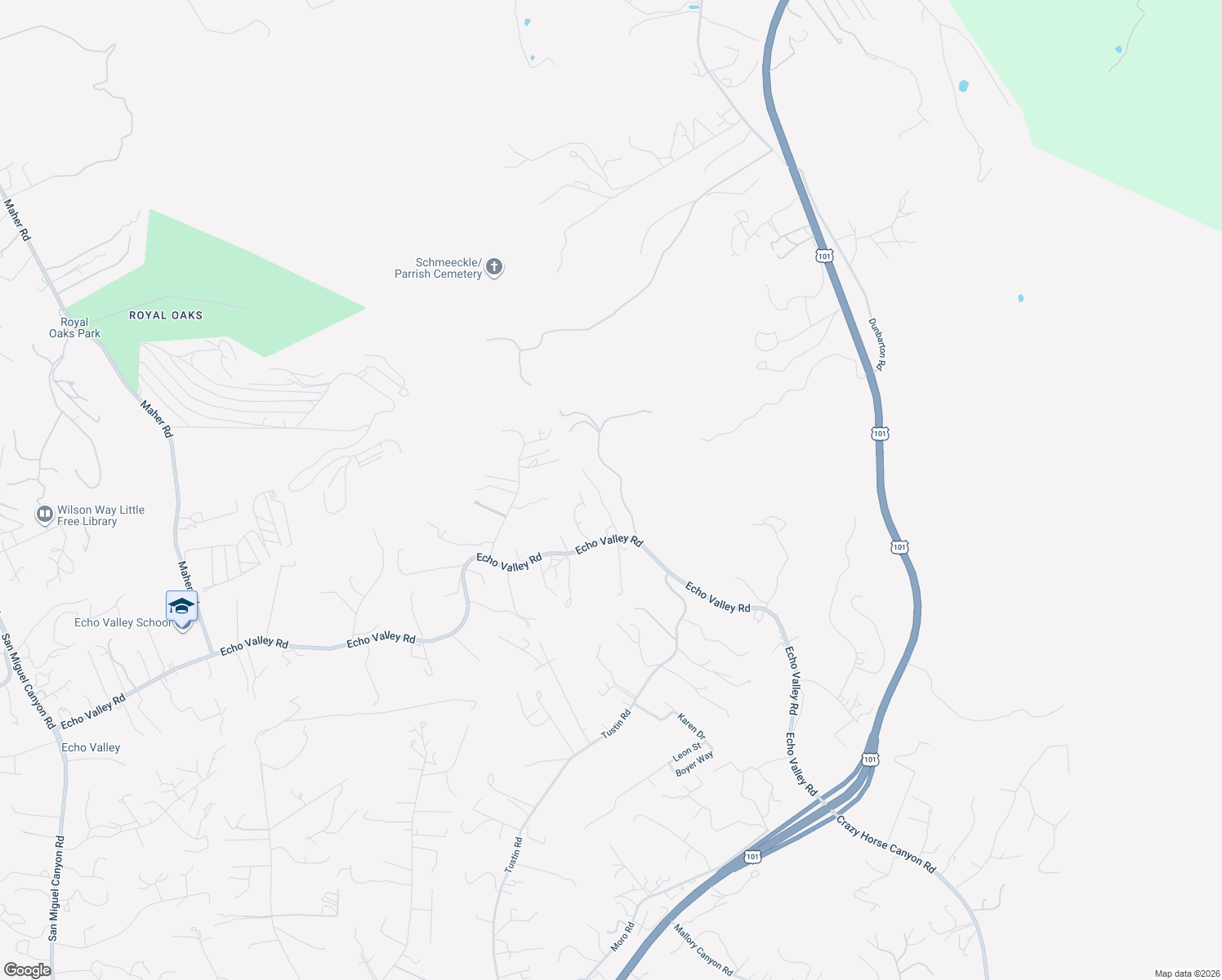 map of restaurants, bars, coffee shops, grocery stores, and more near 7 La Encina Drive in Salinas