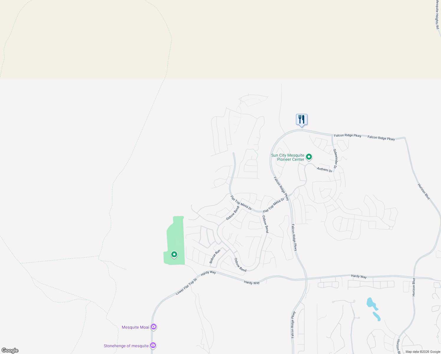 map of restaurants, bars, coffee shops, grocery stores, and more near 1483 Rainbow Bend in Mesquite