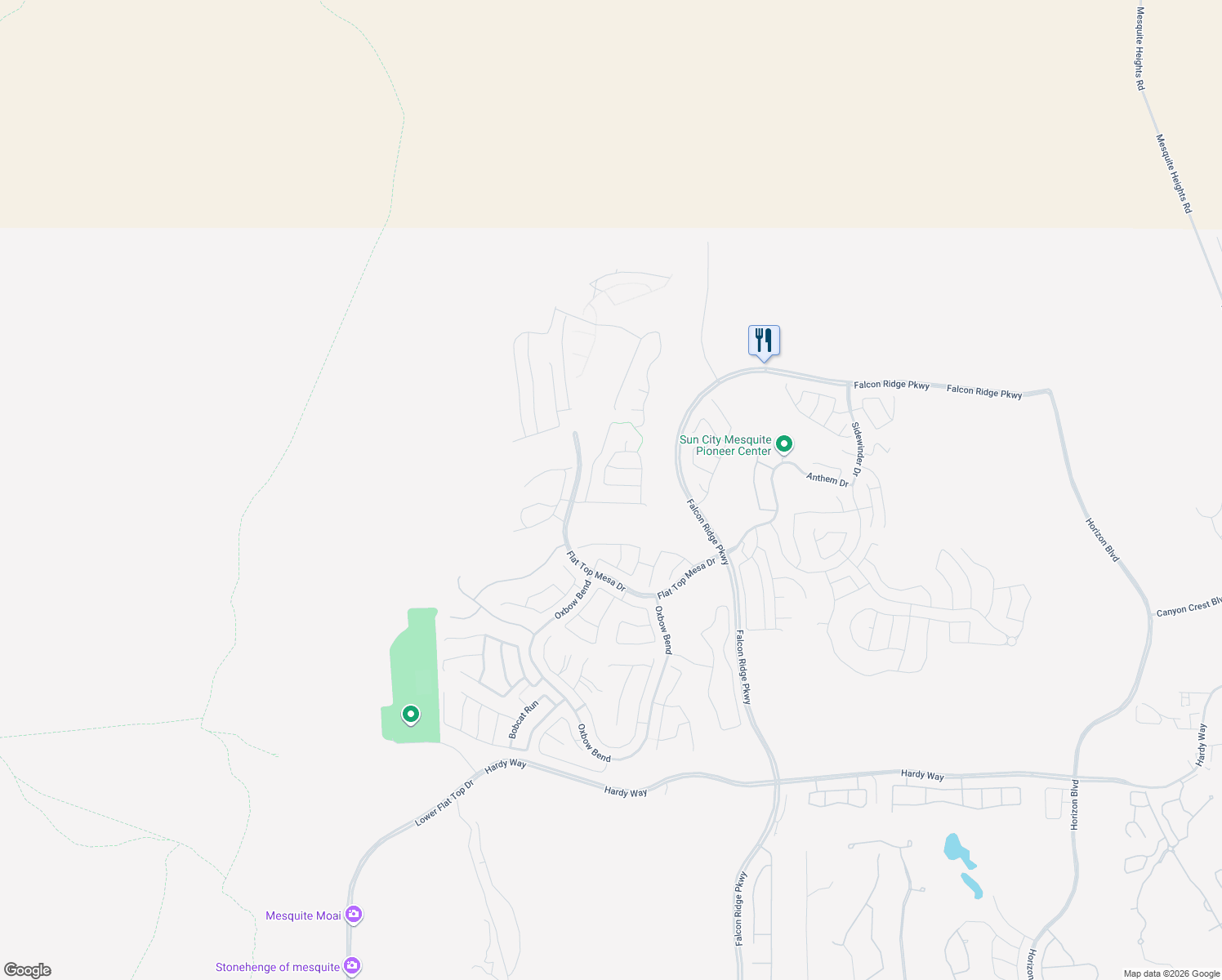 map of restaurants, bars, coffee shops, grocery stores, and more near 1400 White Water Way in Mesquite