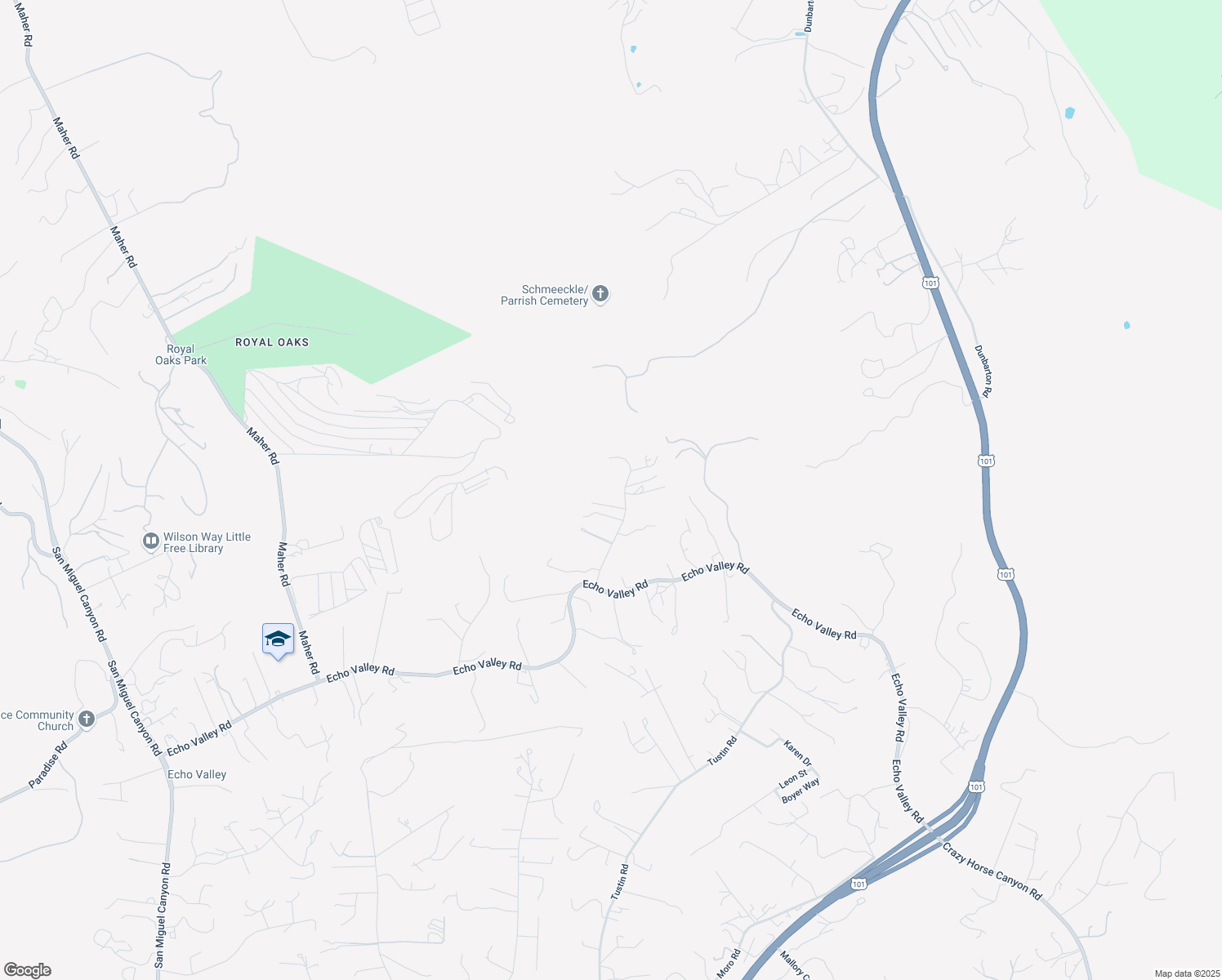 map of restaurants, bars, coffee shops, grocery stores, and more near 1148 Via Del Sol Road in Salinas