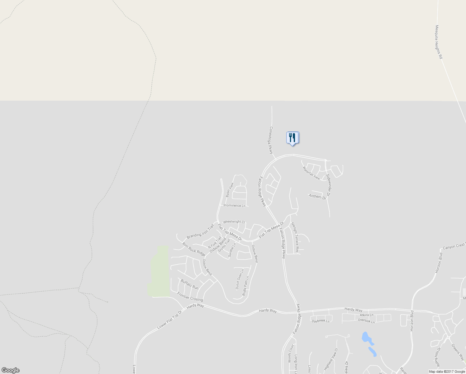 map of restaurants, bars, coffee shops, grocery stores, and more near 1348 Basin View in Mesquite