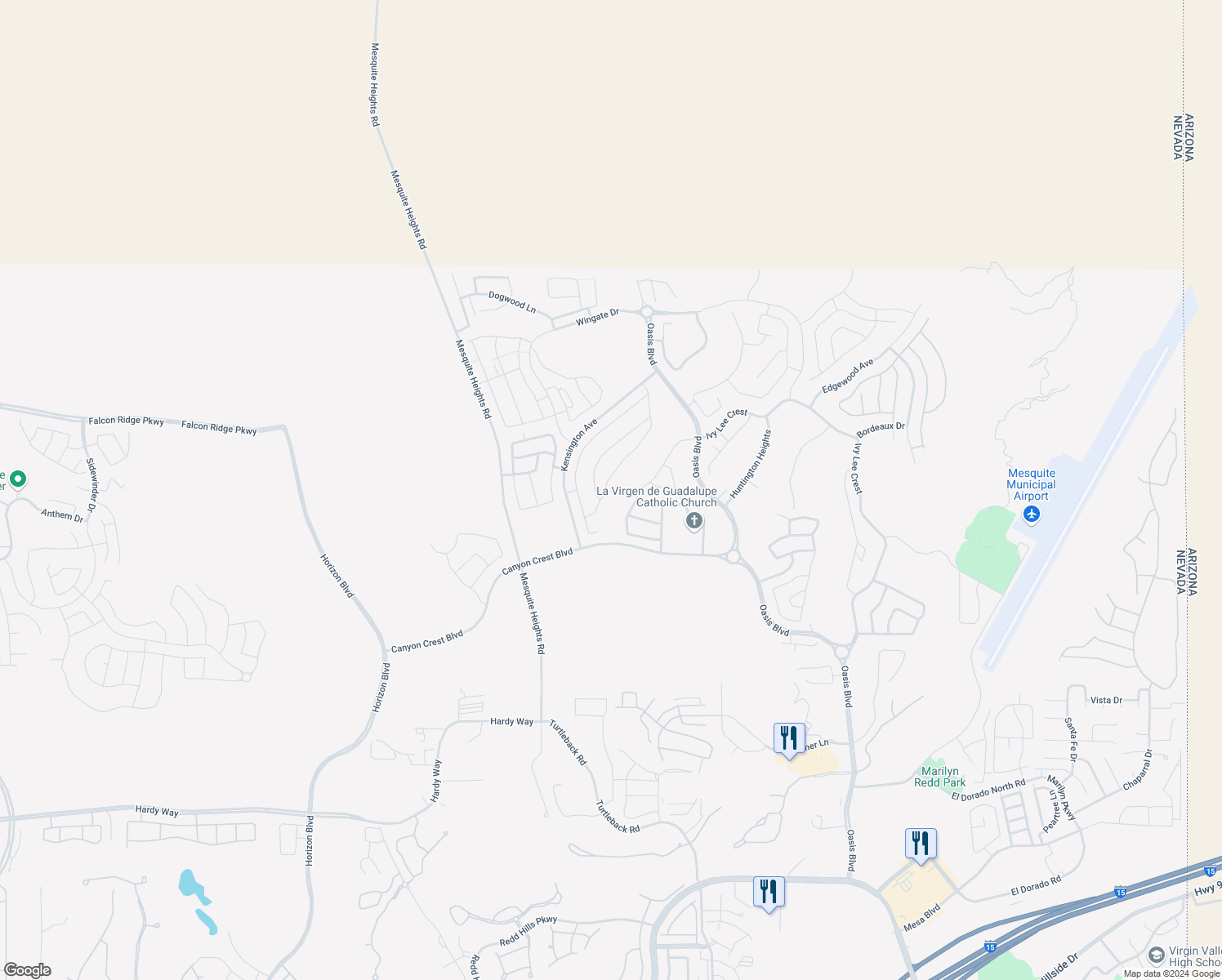 map of restaurants, bars, coffee shops, grocery stores, and more near 1356 Stonewall Bend in Mesquite