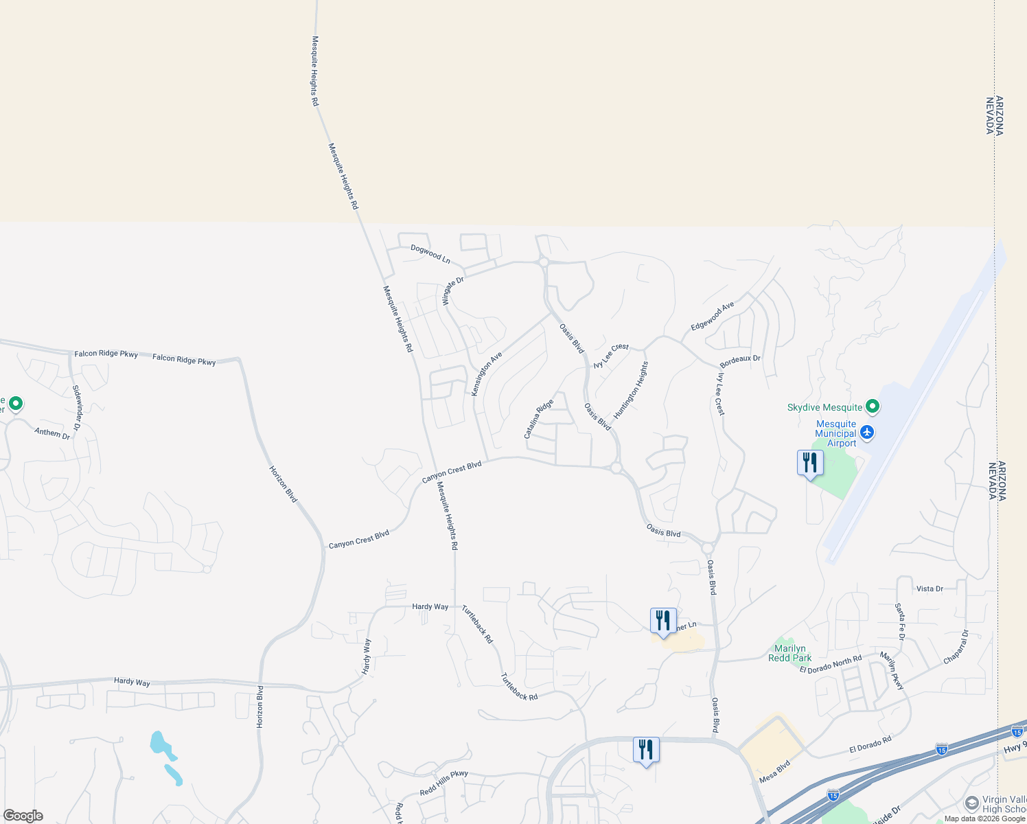 map of restaurants, bars, coffee shops, grocery stores, and more near 1356 Stonewall Bend in Mesquite