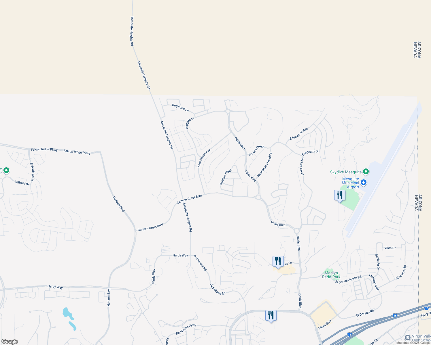 map of restaurants, bars, coffee shops, grocery stores, and more near 1356 Stonewall Bend in Mesquite