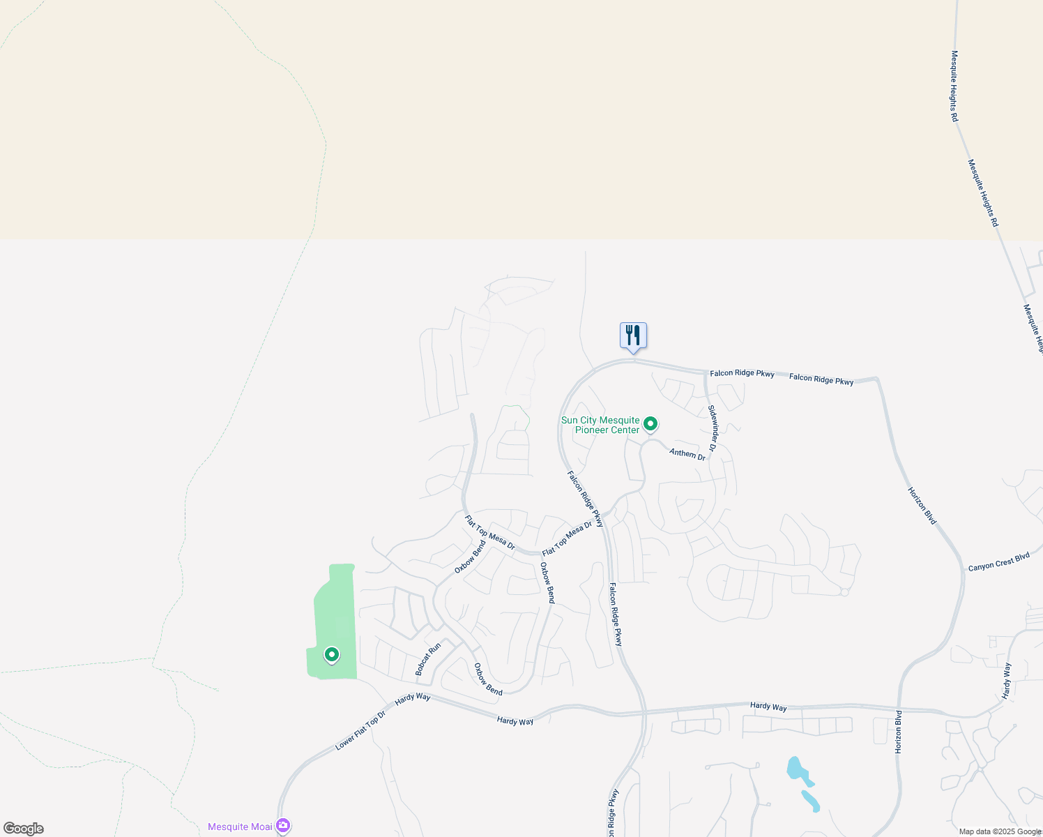 map of restaurants, bars, coffee shops, grocery stores, and more near 1372 Babbling Brook Court in Mesquite