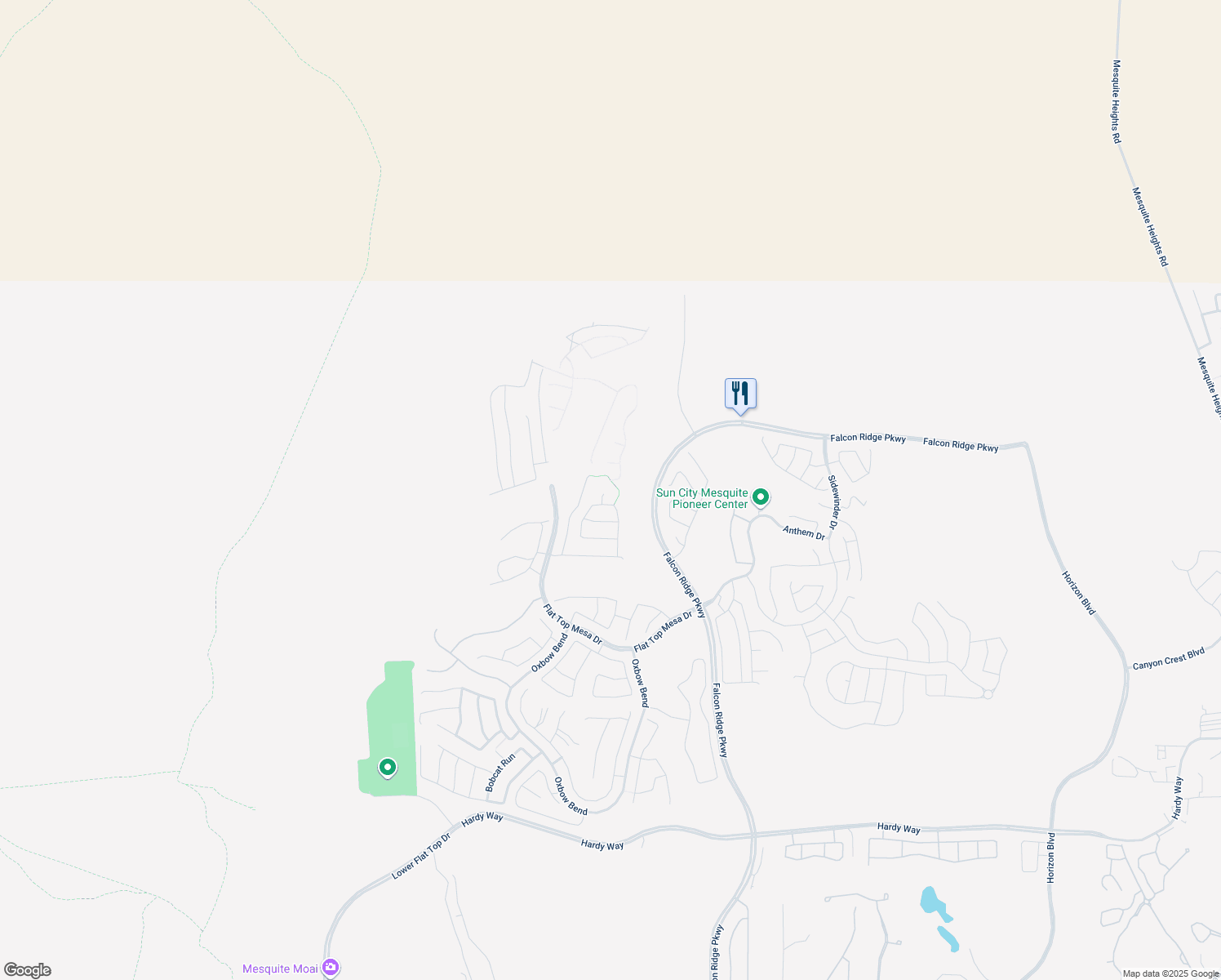 map of restaurants, bars, coffee shops, grocery stores, and more near 1372 Babbling Brook Court in Mesquite