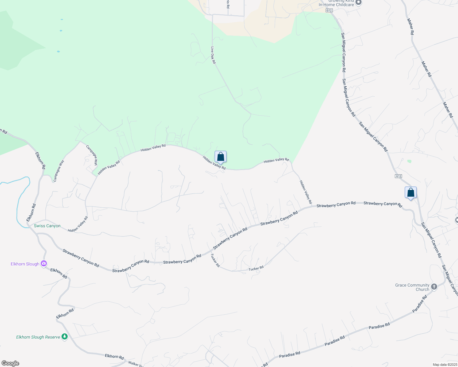 map of restaurants, bars, coffee shops, grocery stores, and more near 404 Hidden Valley Road in Prunedale