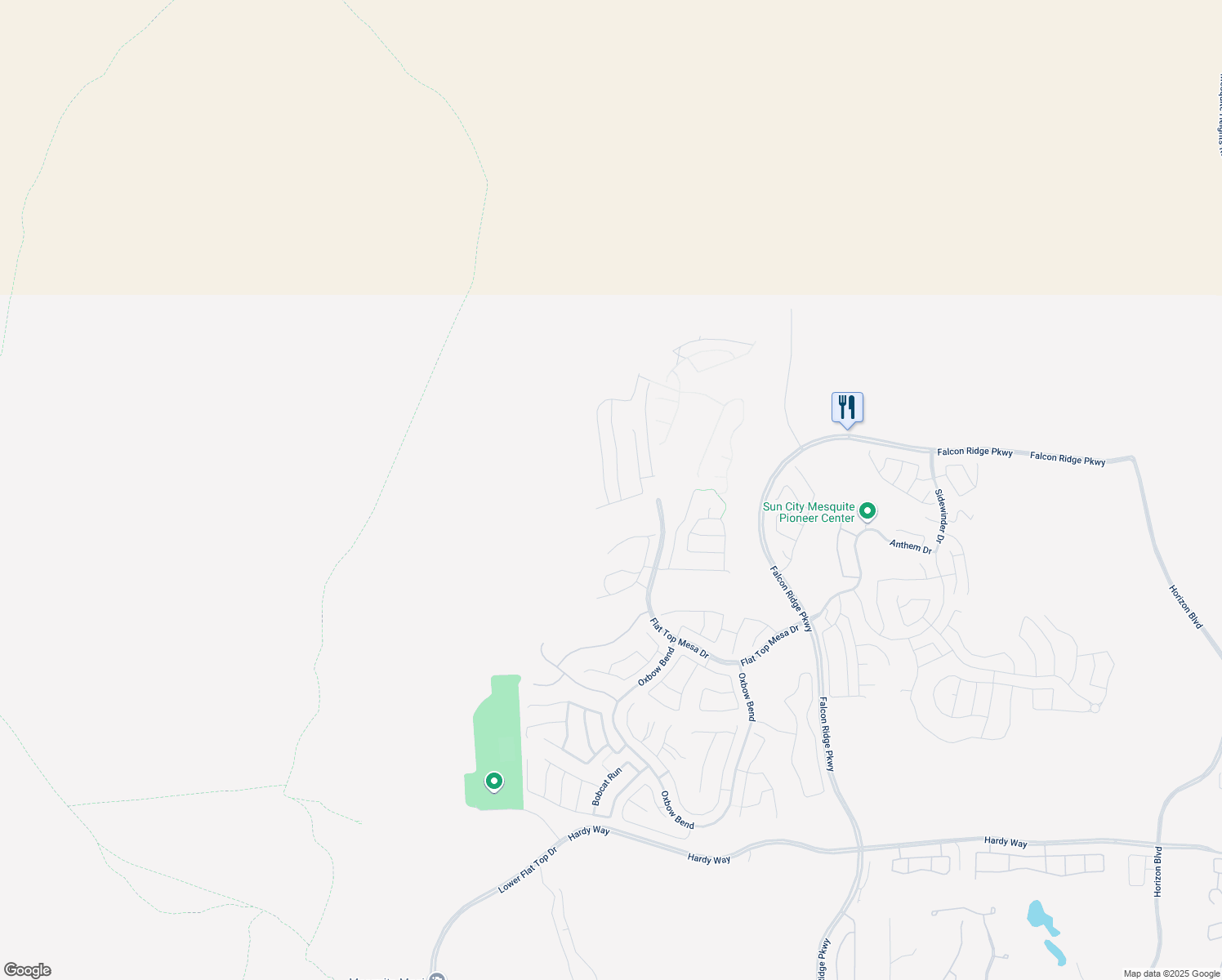 map of restaurants, bars, coffee shops, grocery stores, and more near 1398 Pin Cushion Ridge in Mesquite