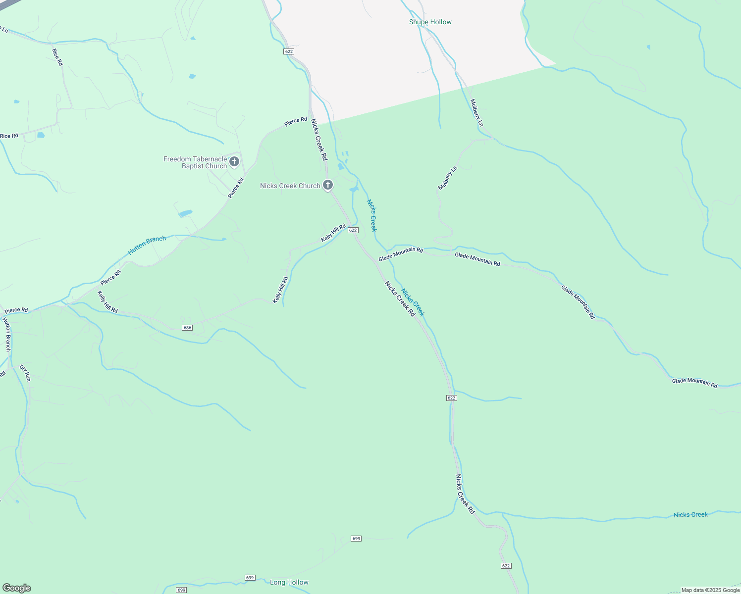 map of restaurants, bars, coffee shops, grocery stores, and more near 1058 Nicks Creek Road in Atkins