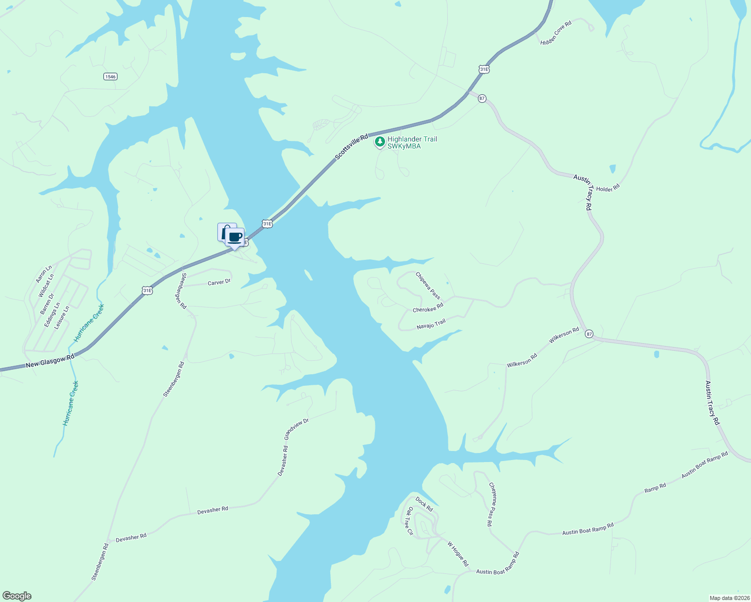 map of restaurants, bars, coffee shops, grocery stores, and more near 913 Cherokee Road in Lucas