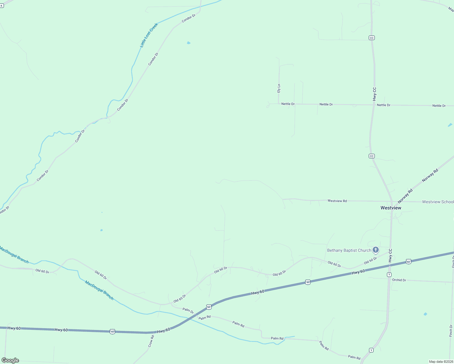 map of restaurants, bars, coffee shops, grocery stores, and more near 5300-5564 Westview Road in Neosho