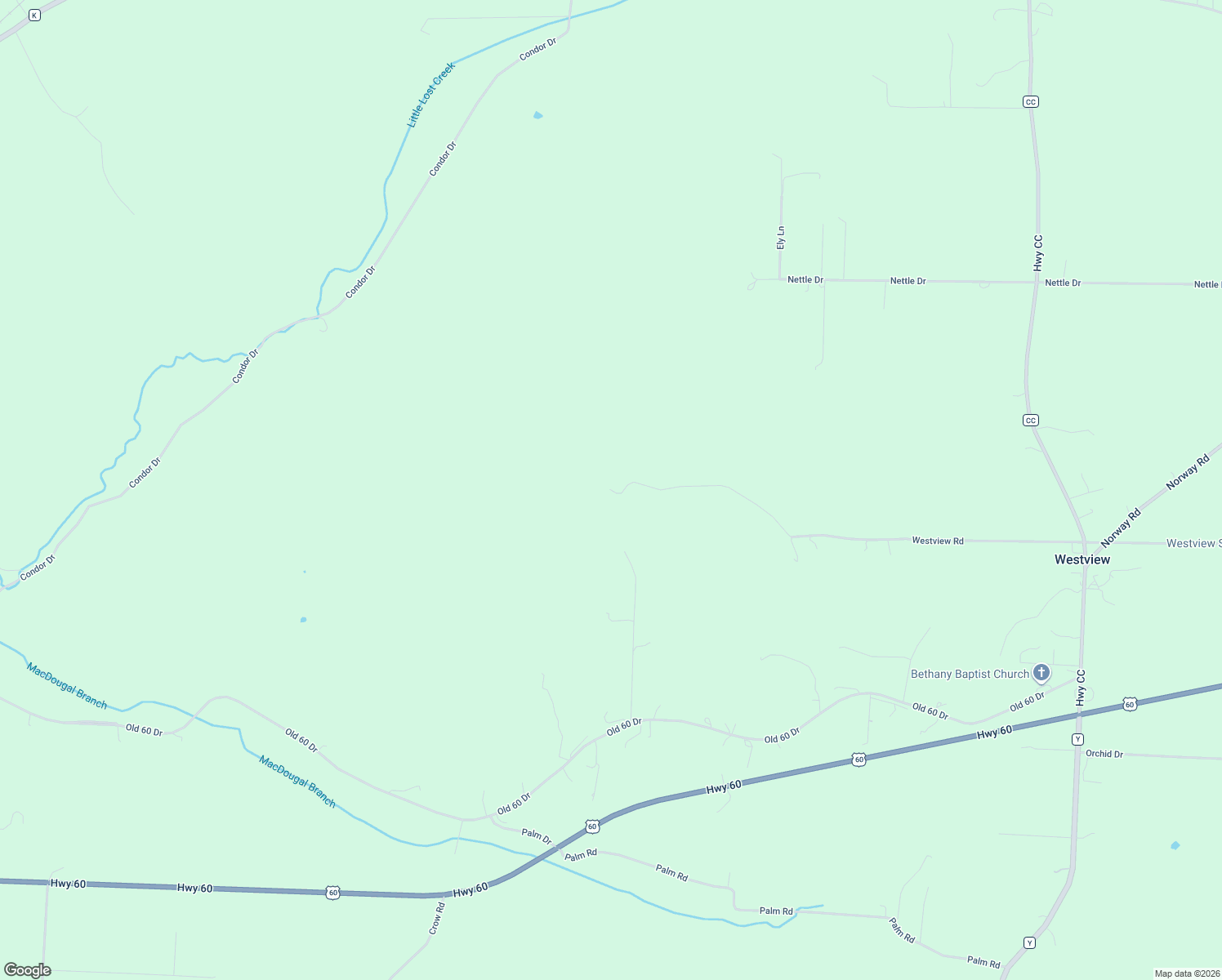 map of restaurants, bars, coffee shops, grocery stores, and more near 5300 Westview Road in Neosho