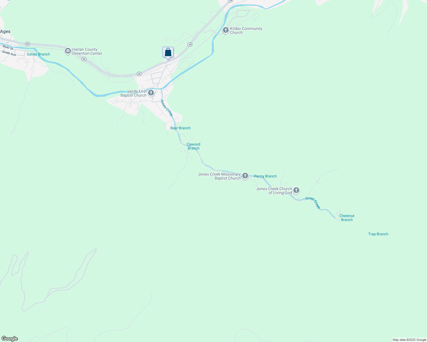 map of restaurants, bars, coffee shops, grocery stores, and more near 58 Mose Hollow Road in Evarts