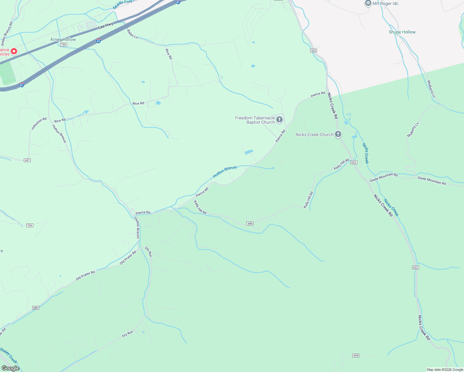 map of restaurants, bars, coffee shops, grocery stores, and more near 553 Pierce Road in Atkins