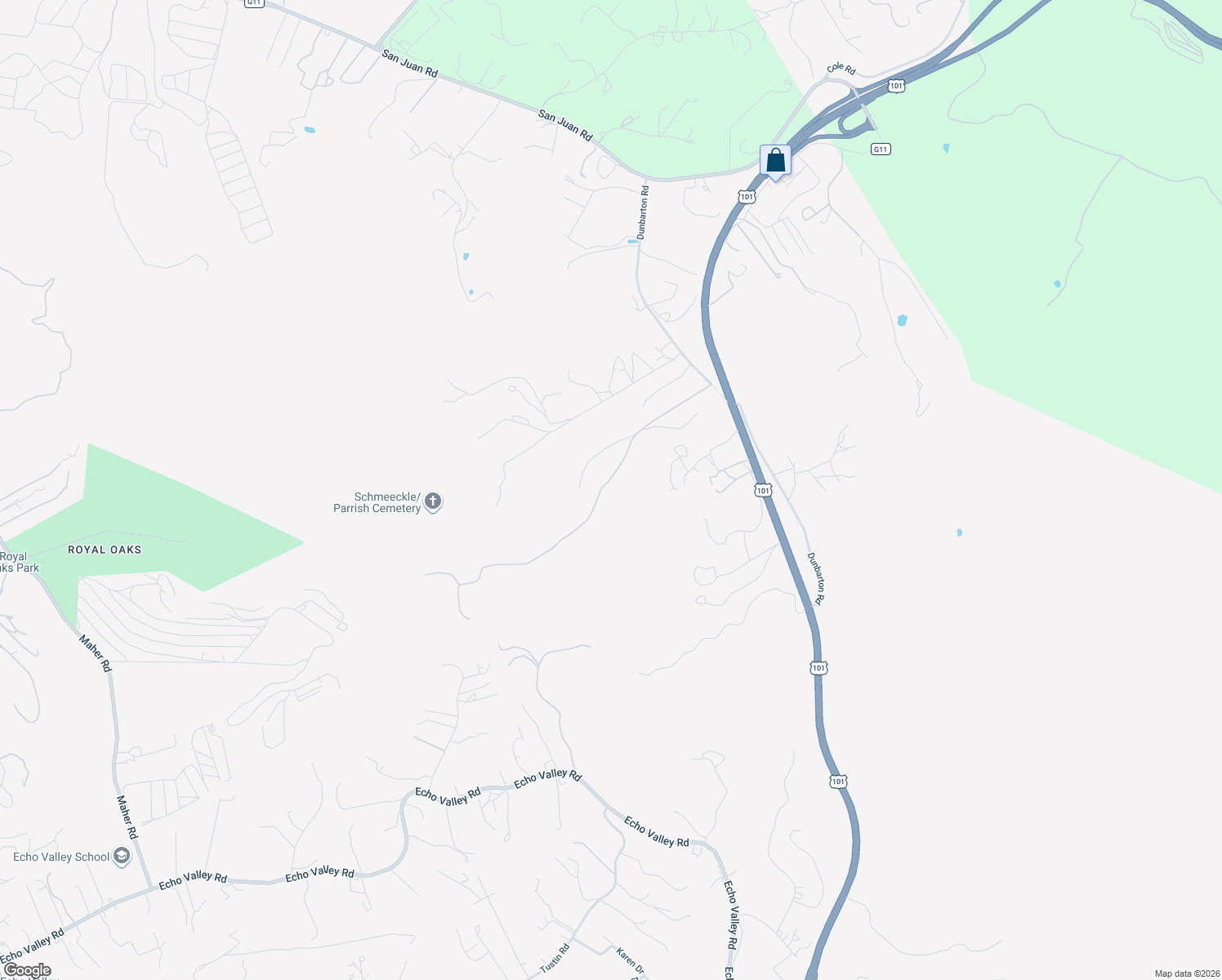 map of restaurants, bars, coffee shops, grocery stores, and more near 19338 Oak Ridge Drive in Aromas