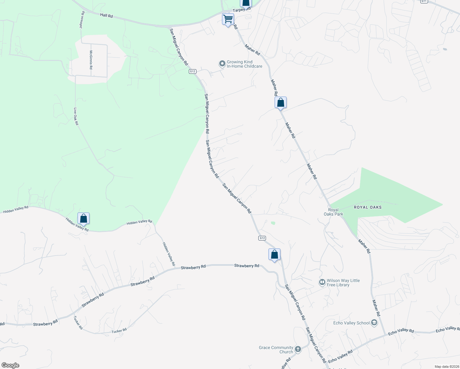 map of restaurants, bars, coffee shops, grocery stores, and more near 1349 San Miguel Canyon Road in Watsonville