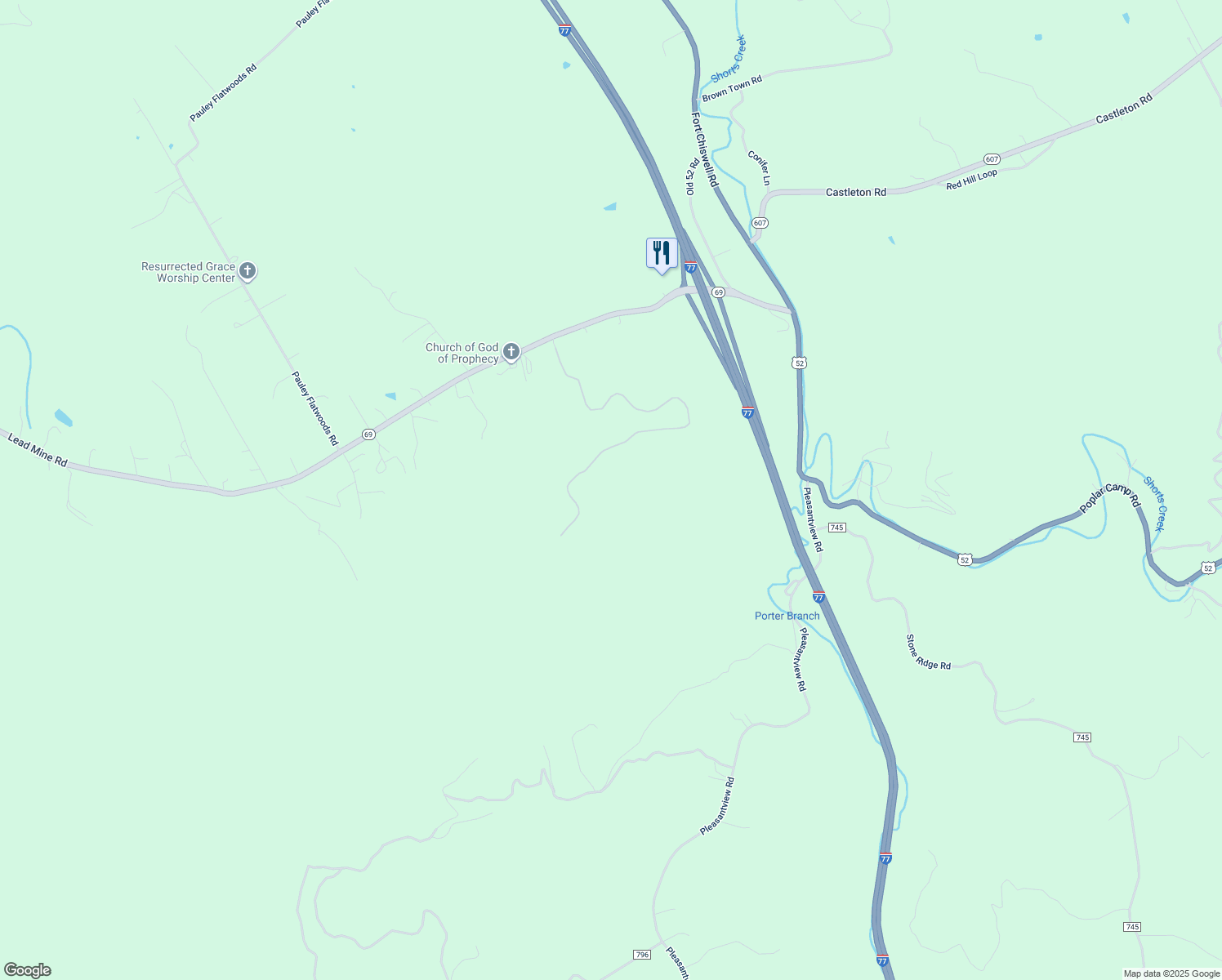 map of restaurants, bars, coffee shops, grocery stores, and more near Unnamed Road in Woodlawn
