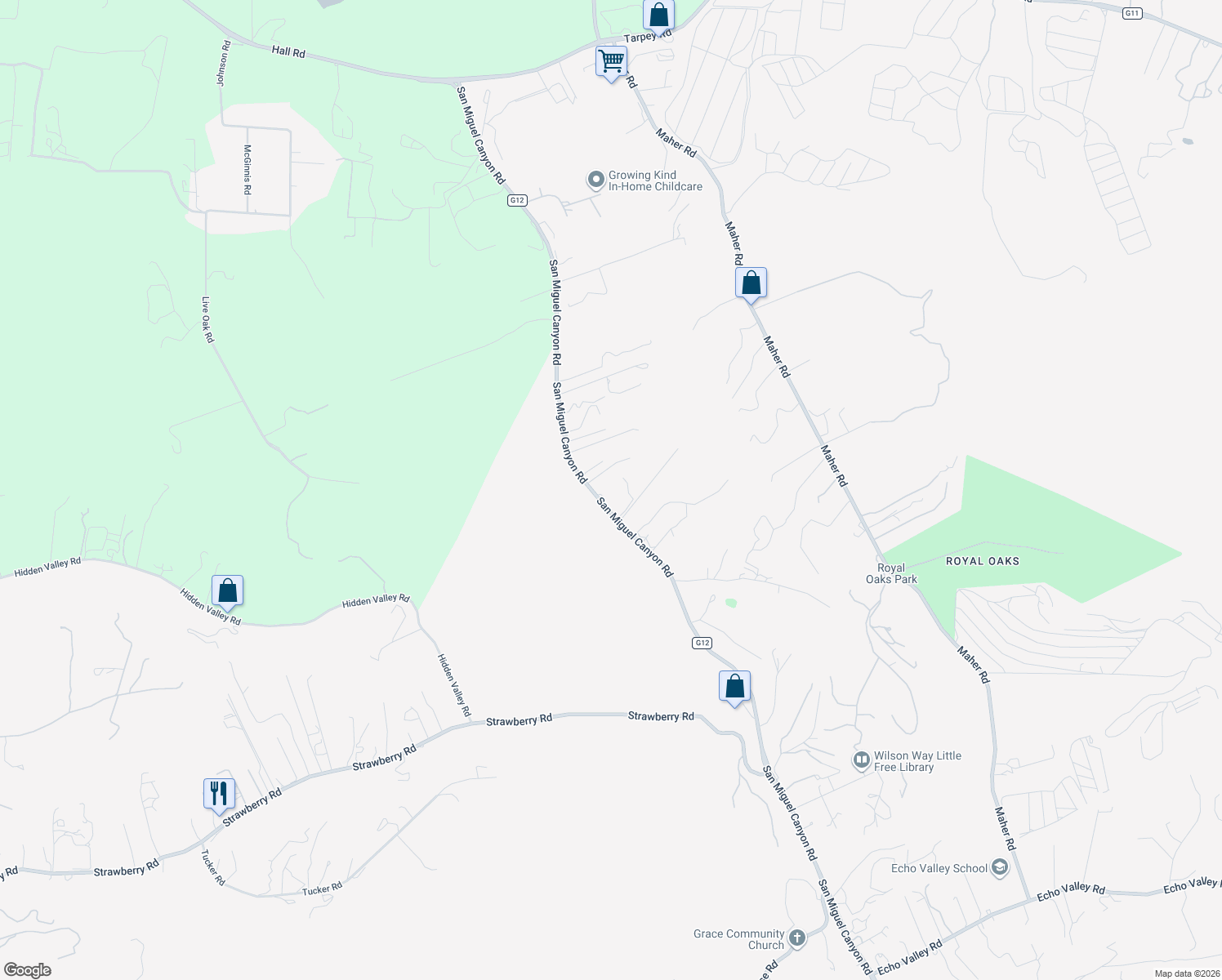 map of restaurants, bars, coffee shops, grocery stores, and more near 1349 San Miguel Canyon Road in Watsonville