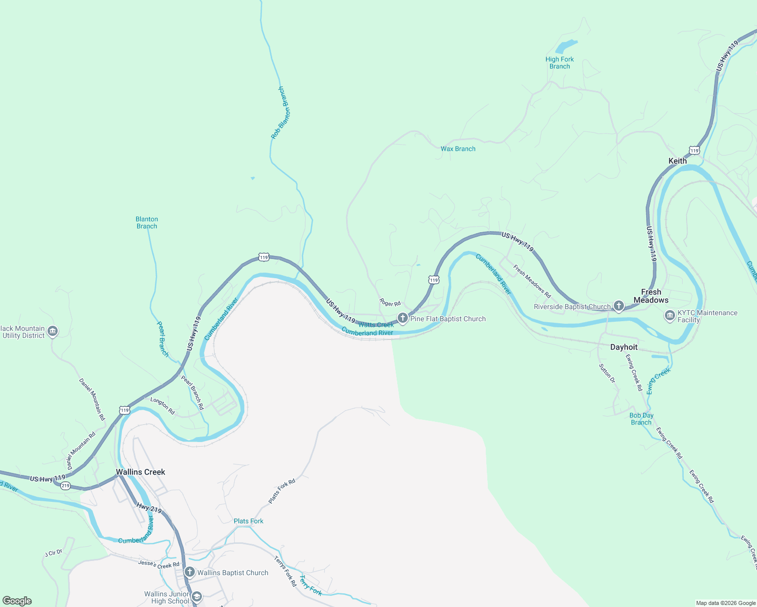 map of restaurants, bars, coffee shops, grocery stores, and more near 6062 State Highway 840 in Wallins Creek