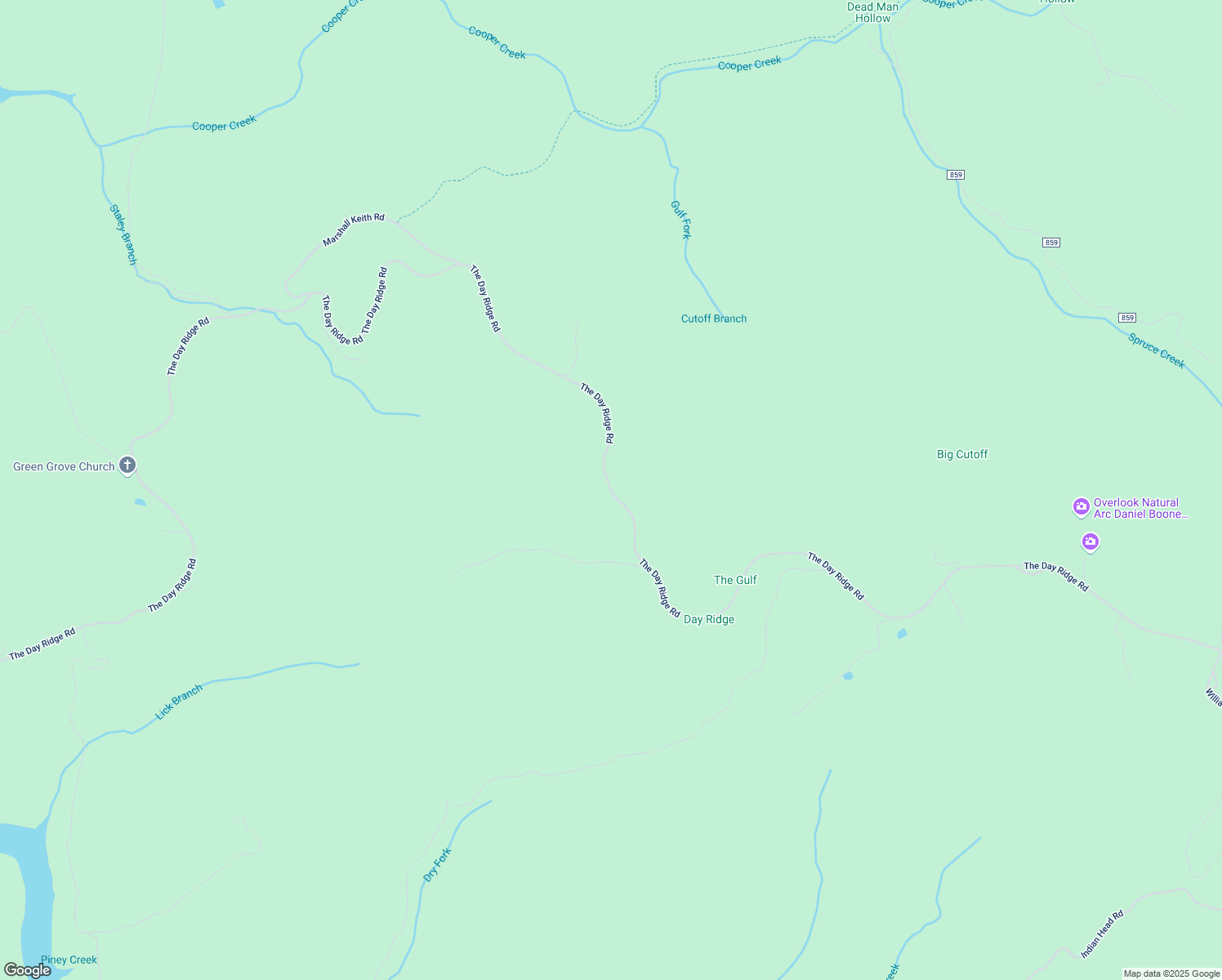 map of restaurants, bars, coffee shops, grocery stores, and more near The Day Ridge Road in Whitley City