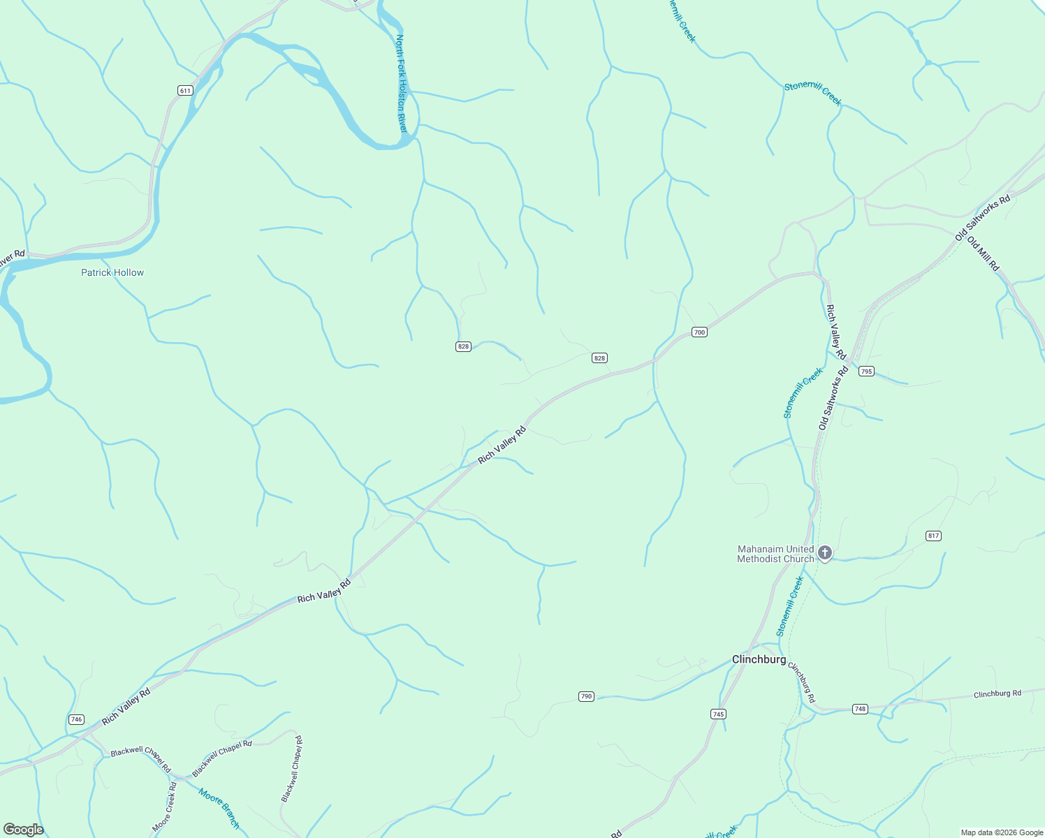 map of restaurants, bars, coffee shops, grocery stores, and more near 31111 Rich Valley Road in Meadowview