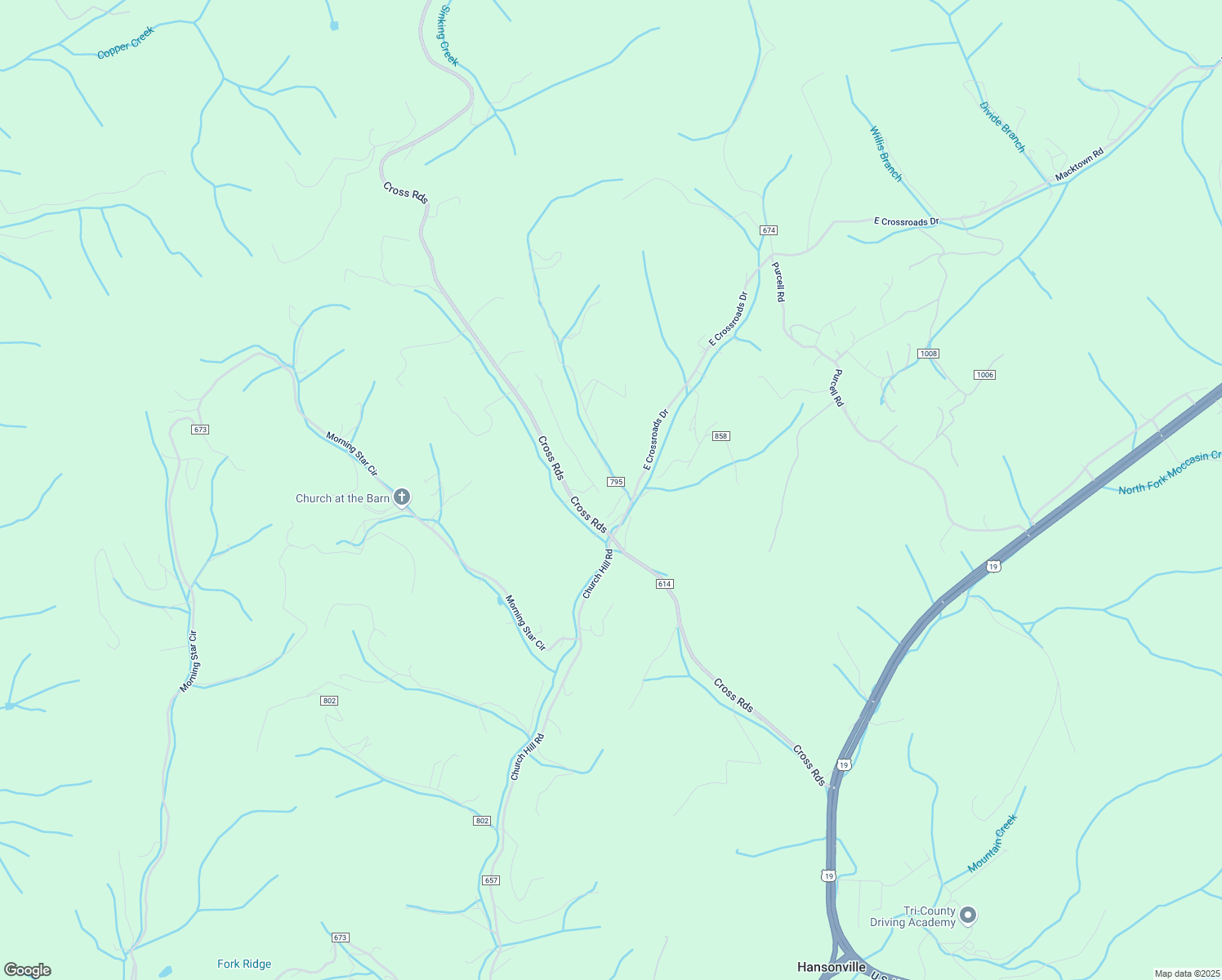 map of restaurants, bars, coffee shops, grocery stores, and more near County Road 795 in Lebanon