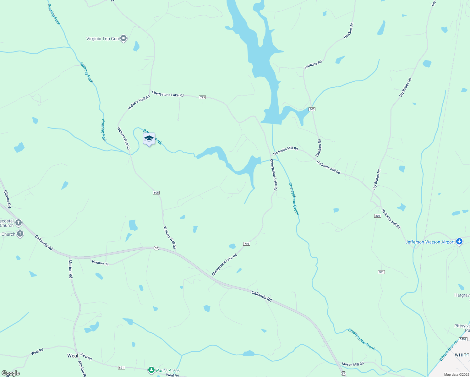 map of restaurants, bars, coffee shops, grocery stores, and more near 741 Roaring Fork Lake Road in Chatham