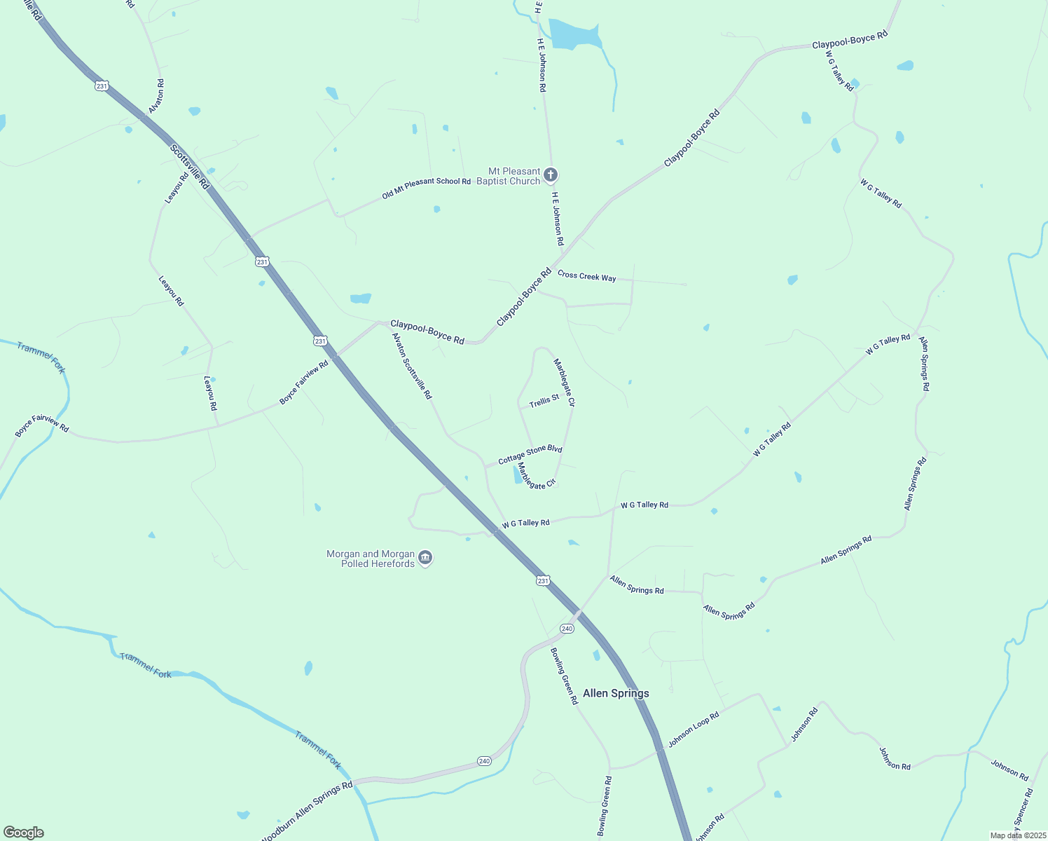 map of restaurants, bars, coffee shops, grocery stores, and more near Marblegate Cir in Alvaton
