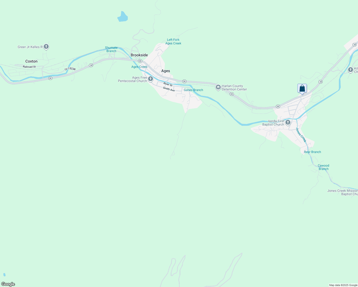 map of restaurants, bars, coffee shops, grocery stores, and more near 745 Gabes Branch Road in Ages