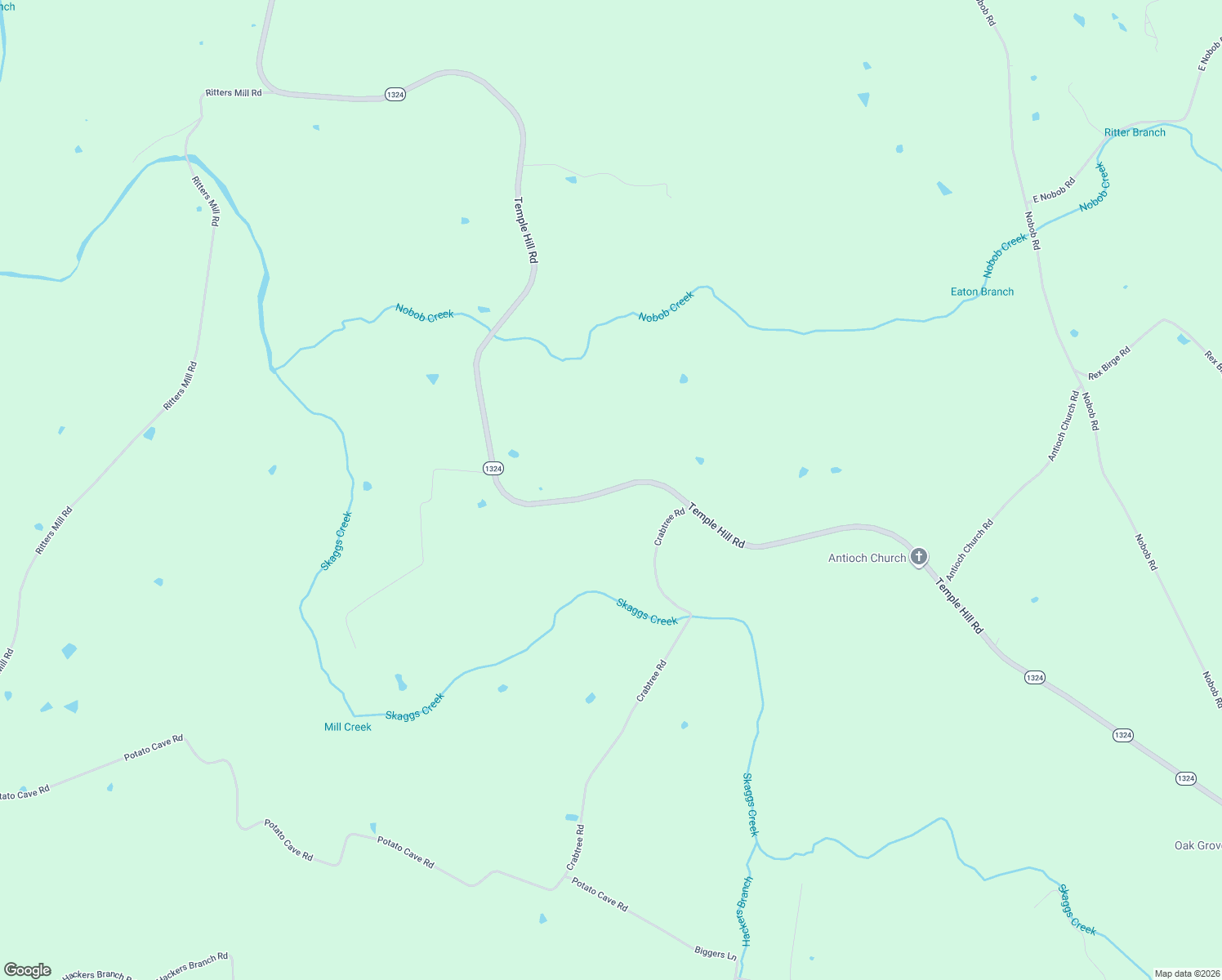 map of restaurants, bars, coffee shops, grocery stores, and more near 4930 Temple Hill Road in Summer Shade