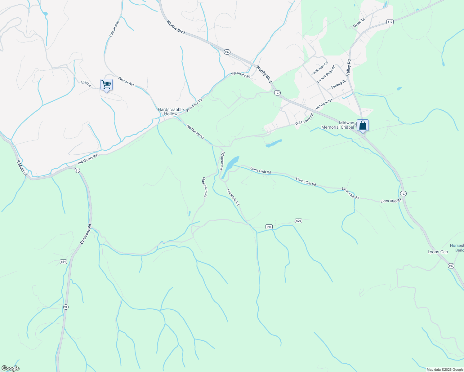 map of restaurants, bars, coffee shops, grocery stores, and more near 373 Mountain Road in Saltville