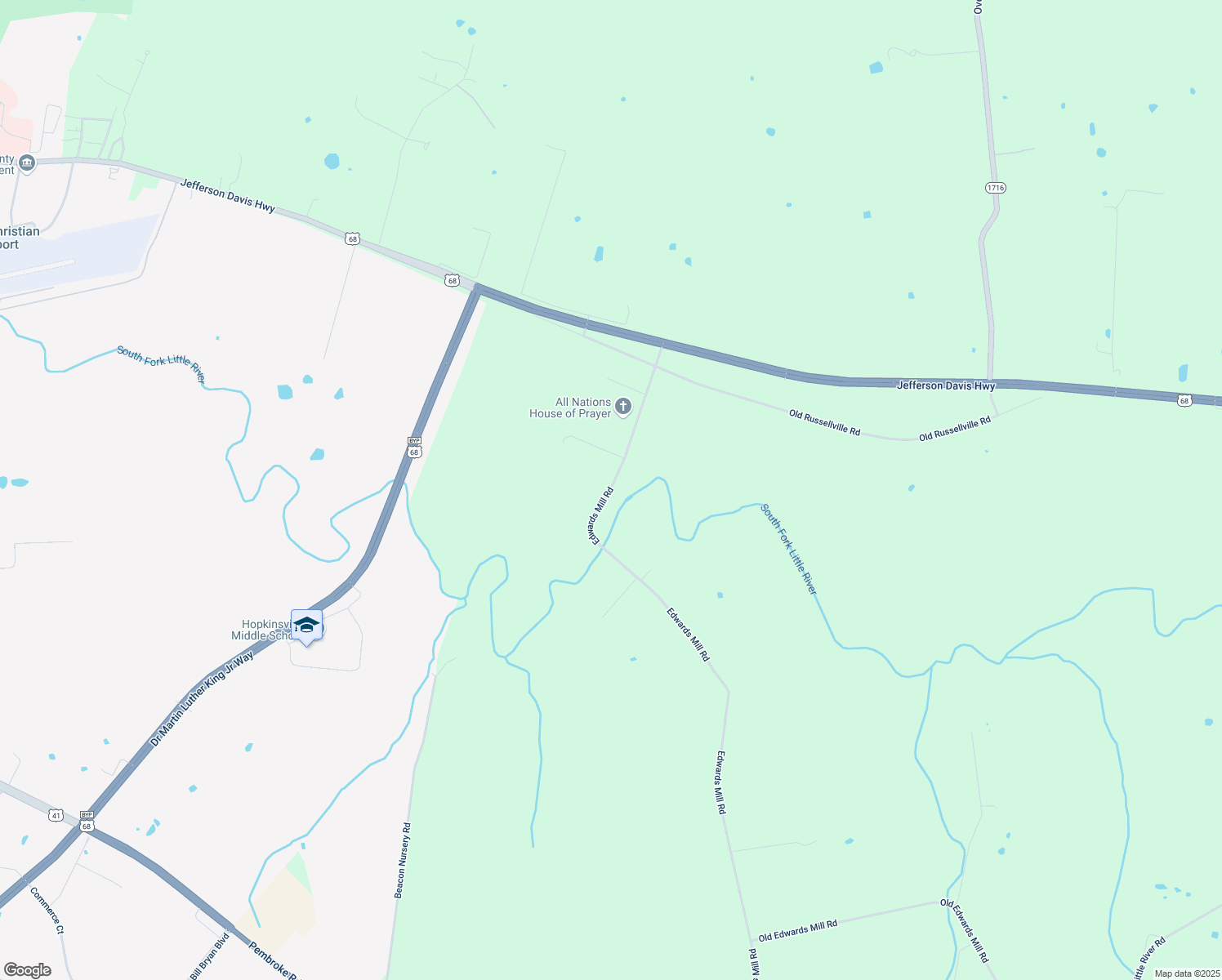 map of restaurants, bars, coffee shops, grocery stores, and more near 318 Edwards Mill Rd in Hopkinsville